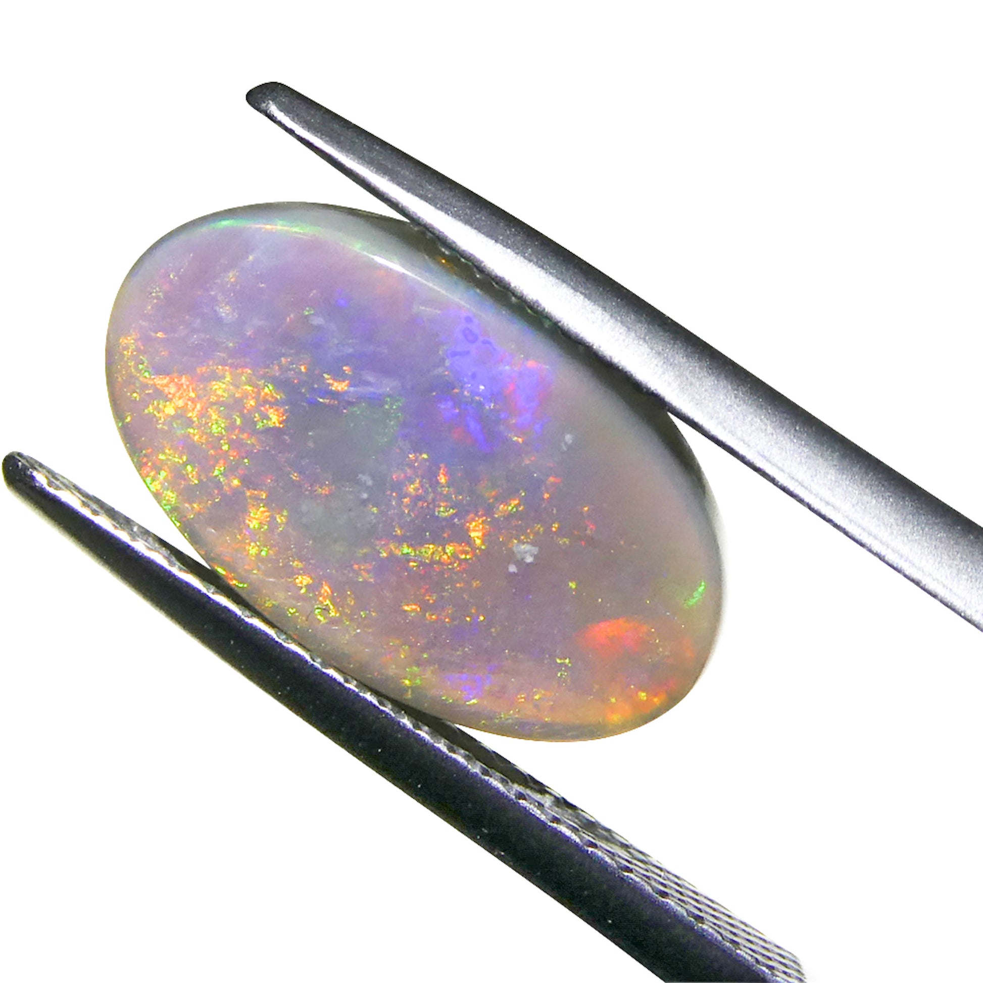 2.89ct Oval Cabochon Gray Opal from Australia - Skyjems Wholesale Gemstones