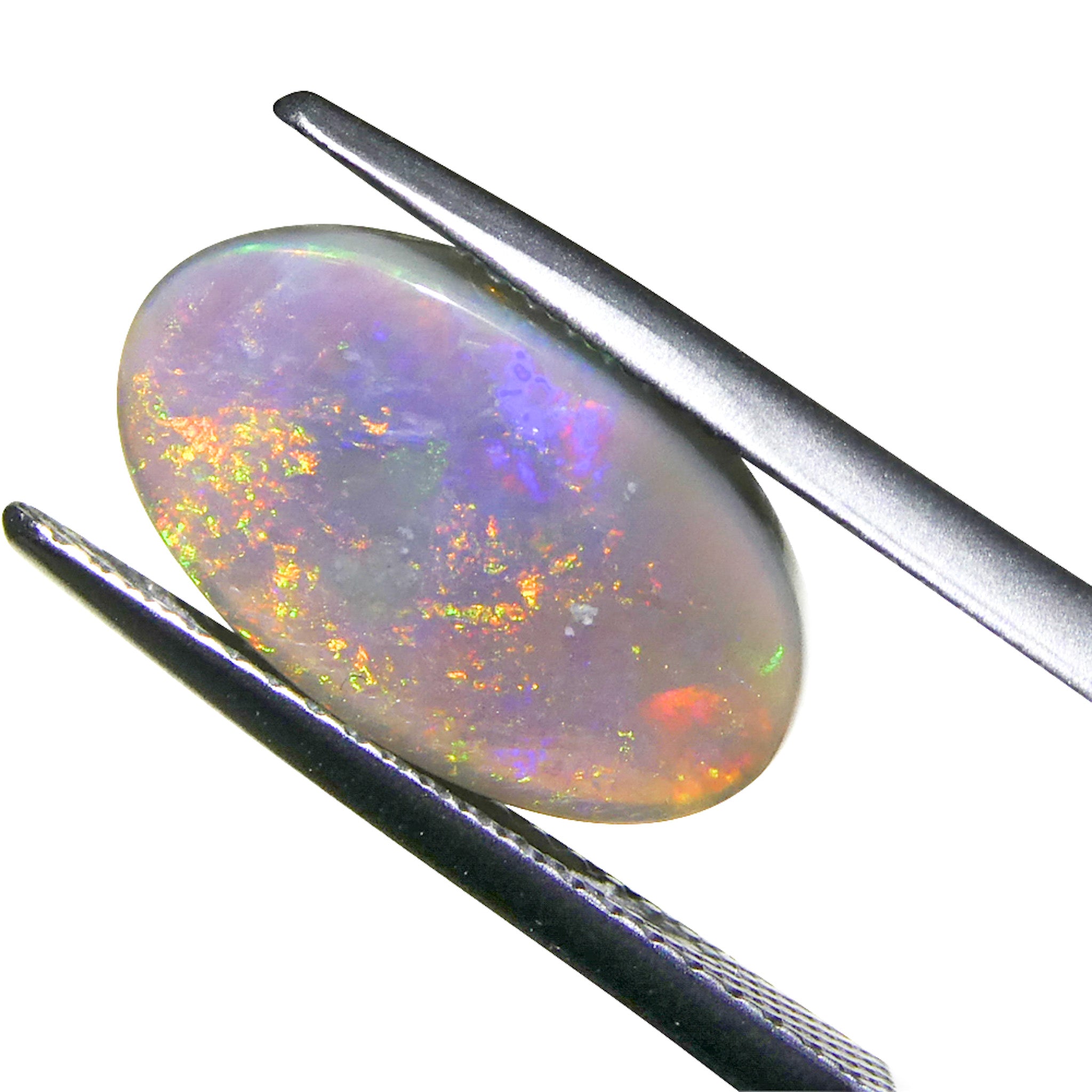 2.89ct Gray Australian Opal Cabochon with Play of Color by SkyJems, premium oval gemstone from Down Under
