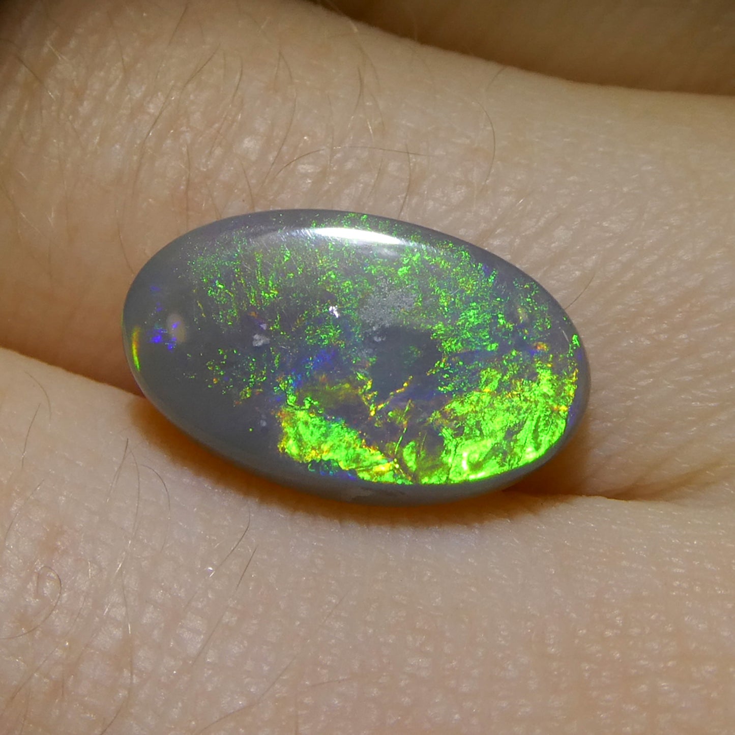 2.89ct Oval Cabochon Gray Opal from Australia - Skyjems Wholesale Gemstones