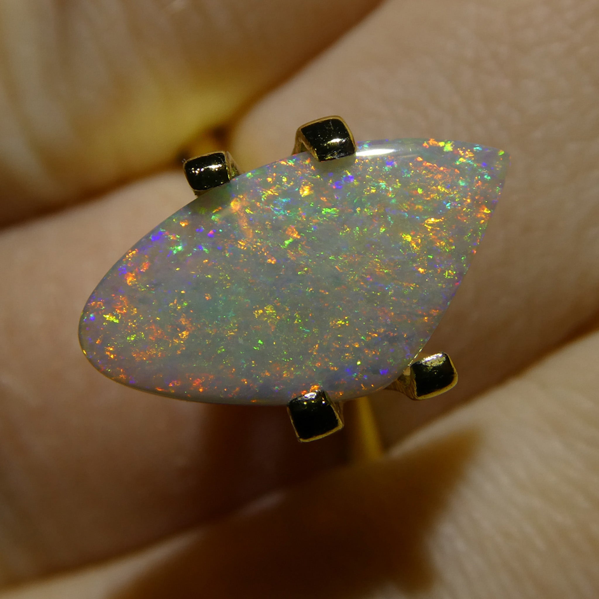 1.7ct Freeform Gray Australian Opal Cabochon with Play of Color by SkyJems Rare Gemstones Canada