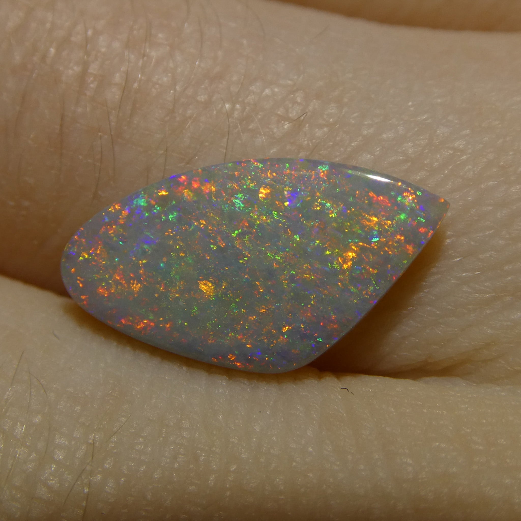 1.7ct Freeform Gray Australian Opal Cabochon with Play of Color by SkyJems, Rare Gemstone Collector's Specimen