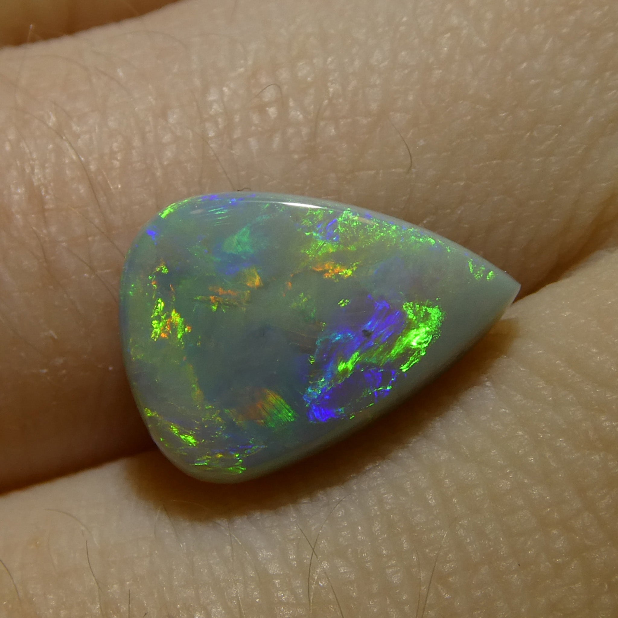2.57ct Gray Australian Opal Cabochon with Play of Color by SkyJems, rare freeform gemstone
