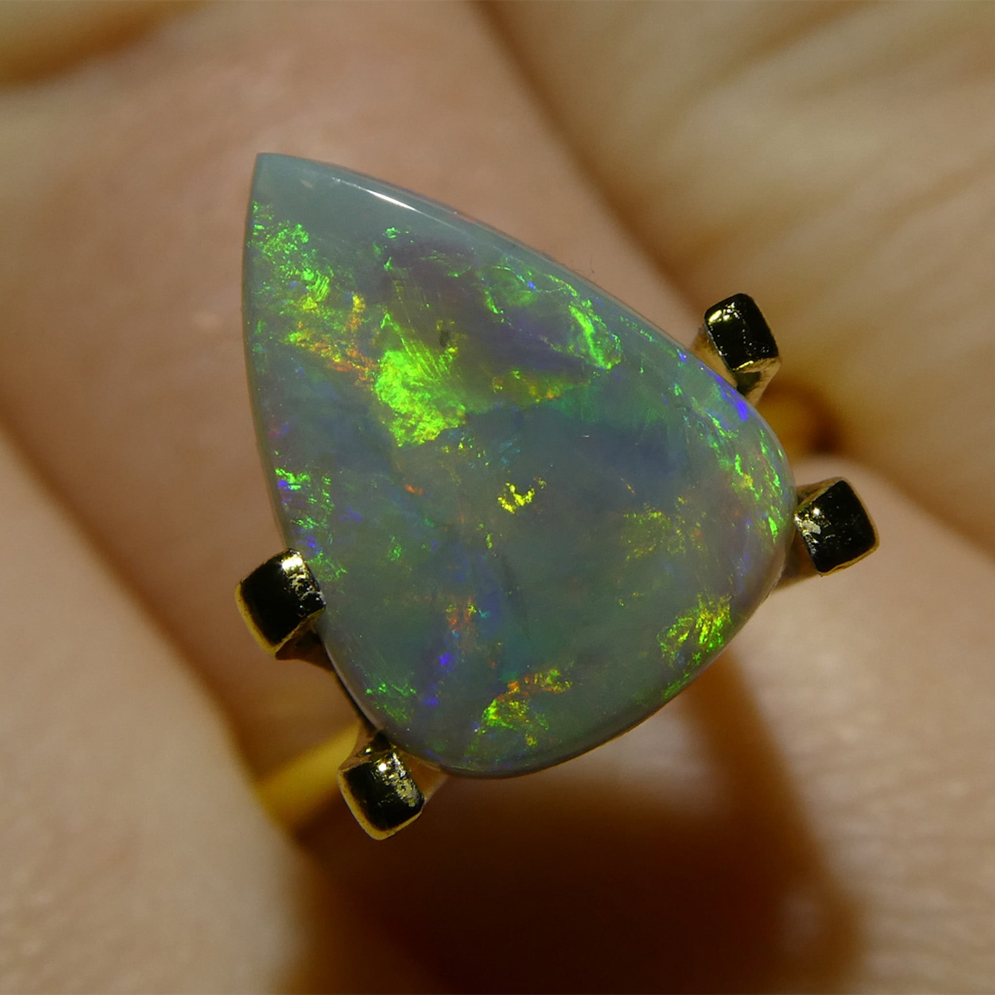 2.57ct Gray Australian Opal Cabochon with Play of Color by SkyJems Rare Gemstones Canada