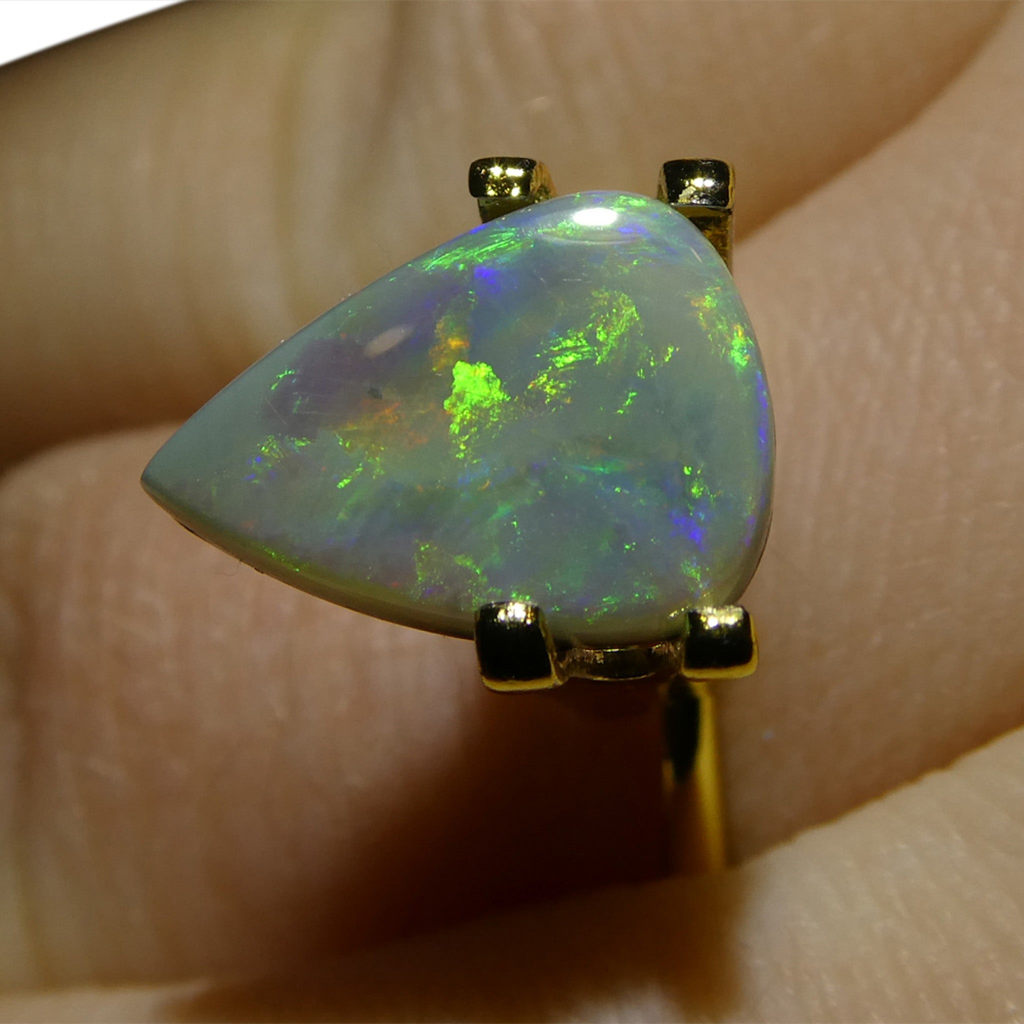 2.57ct Gray Australian Opal Cabochon with Play of Color by SkyJems, Natural Freeform Gemstone