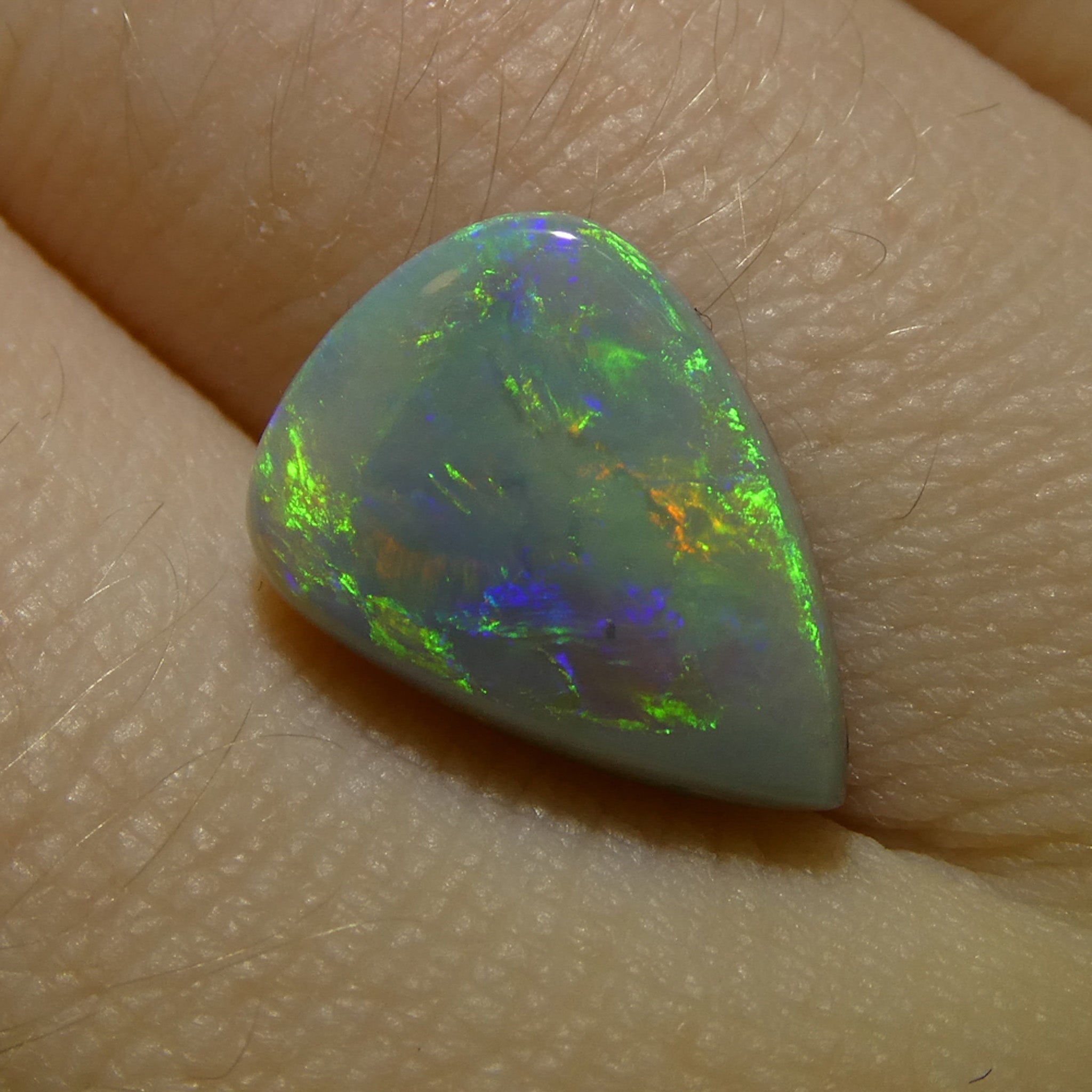 2.57ct Gray Australian Opal Cabochon with Play of Color by SkyJems, rare freeform gemstone