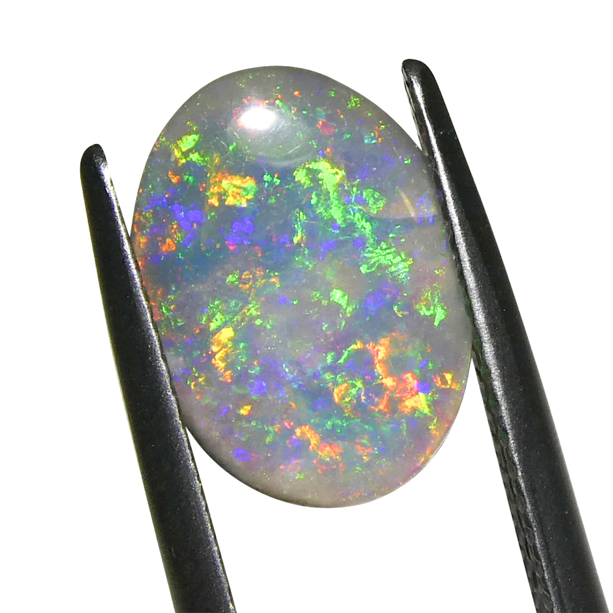 1.37ct Gray Australian Opal Cabochon with Play of Color by SkyJems, rare freeform gemstone from Down Under