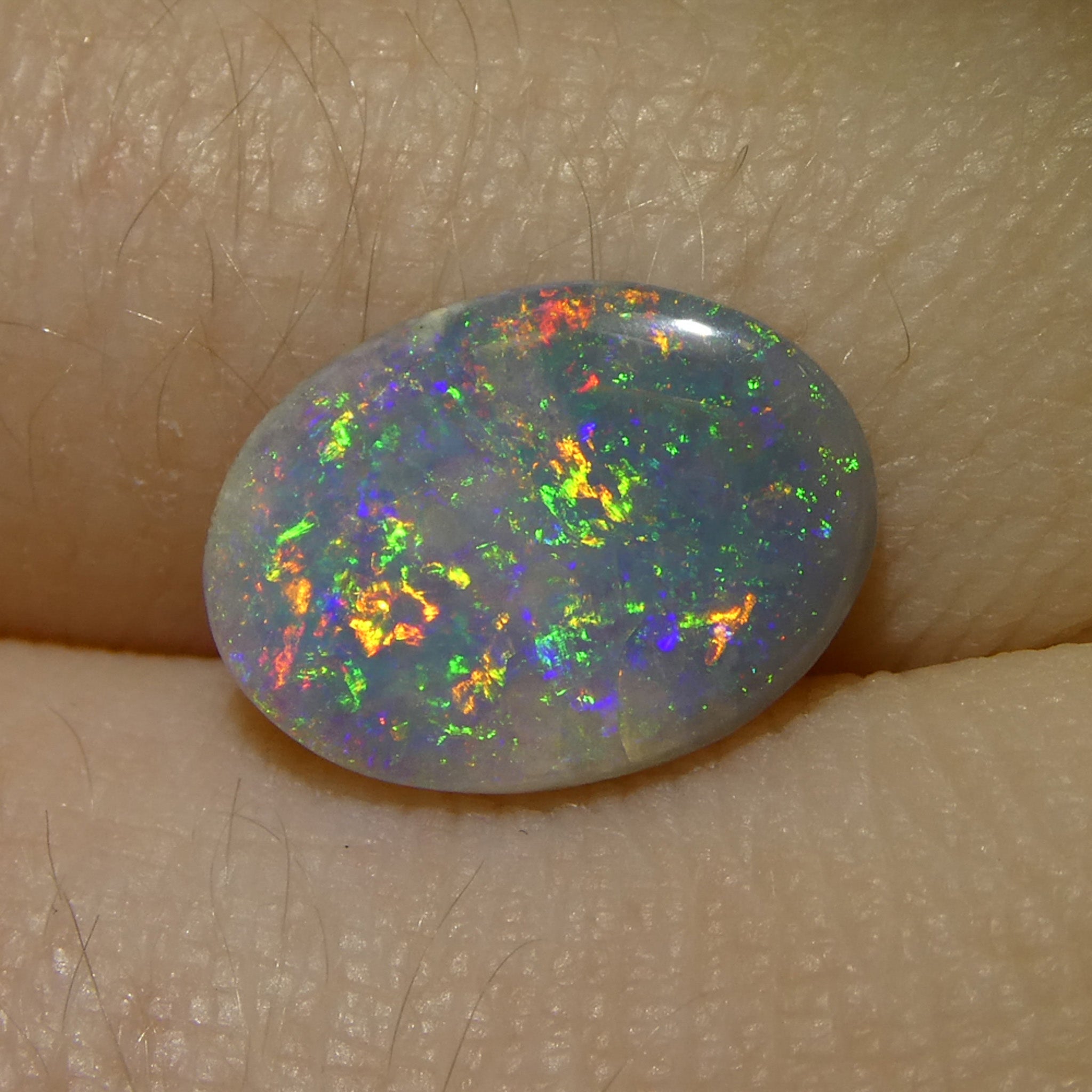 1.37ct Freeform Gray Australian Opal Cabochon with Play of Color by SkyJems Gemstones Canada