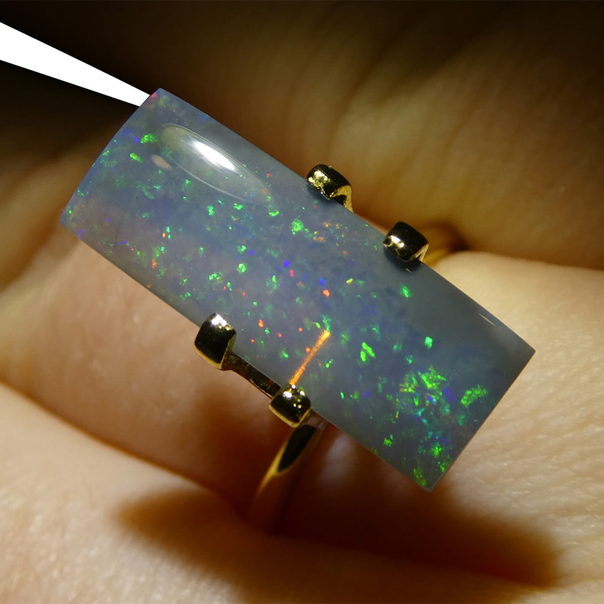 3.8ct Freeform Gray Australian Opal Cabochon with Play of Color by SkyJems, Rare Gemstone Collector's Specimen