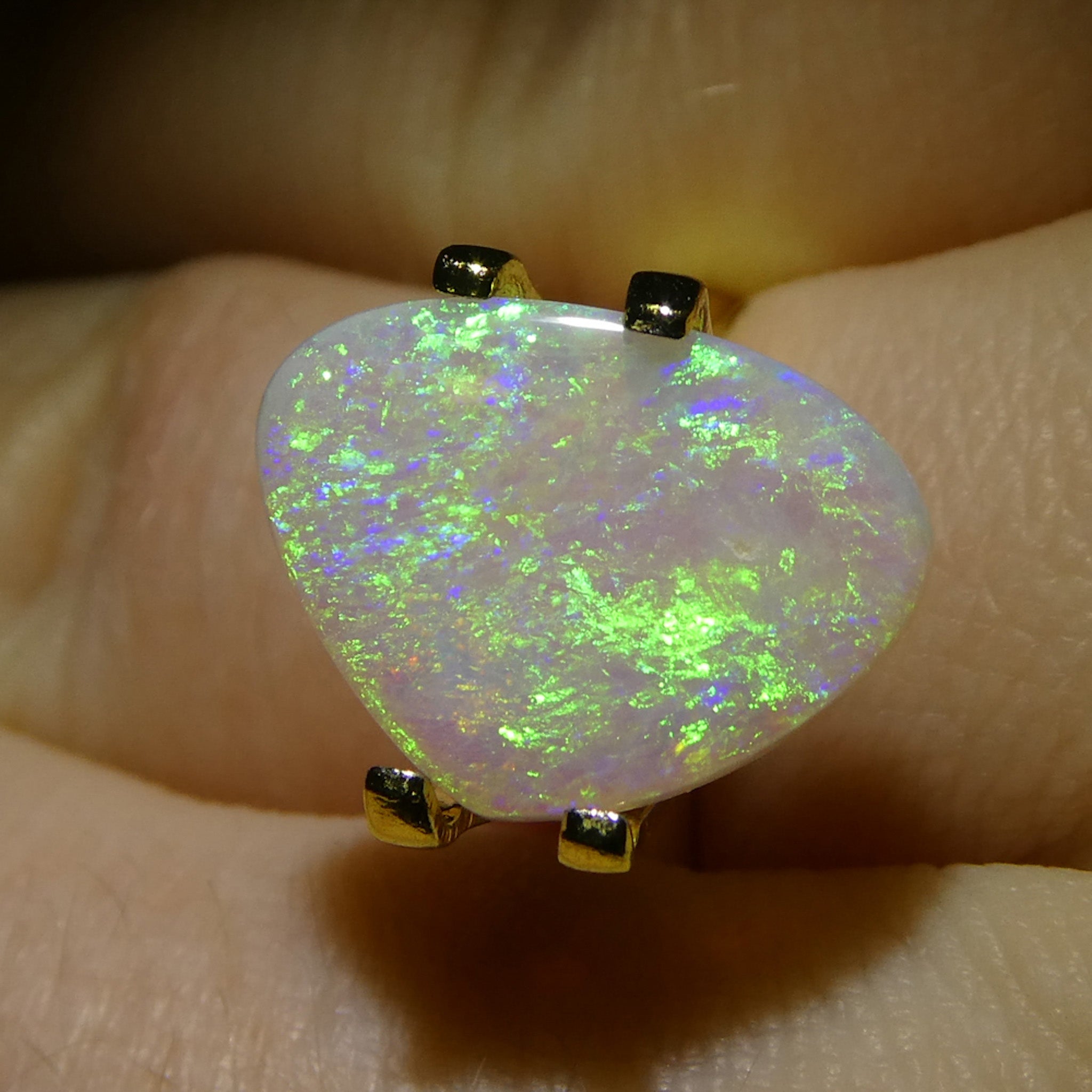 2.38ct Gray Australian Opal Cabochon with Play of Color from SkyJems Rare Gemstones Collection