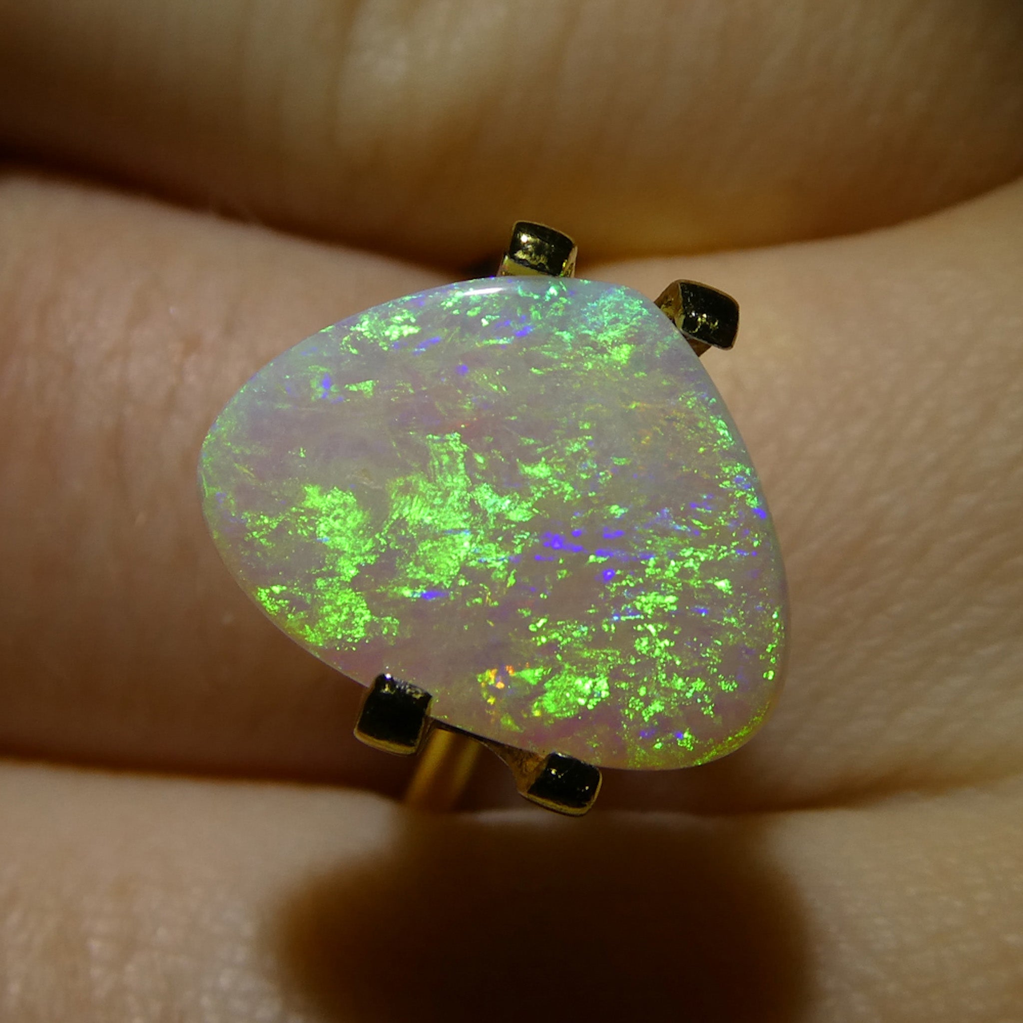 2.38ct Gray Australian Opal Cabochon with Play of Color by SkyJems, Rare Natural Gemstone Collector's Specimen