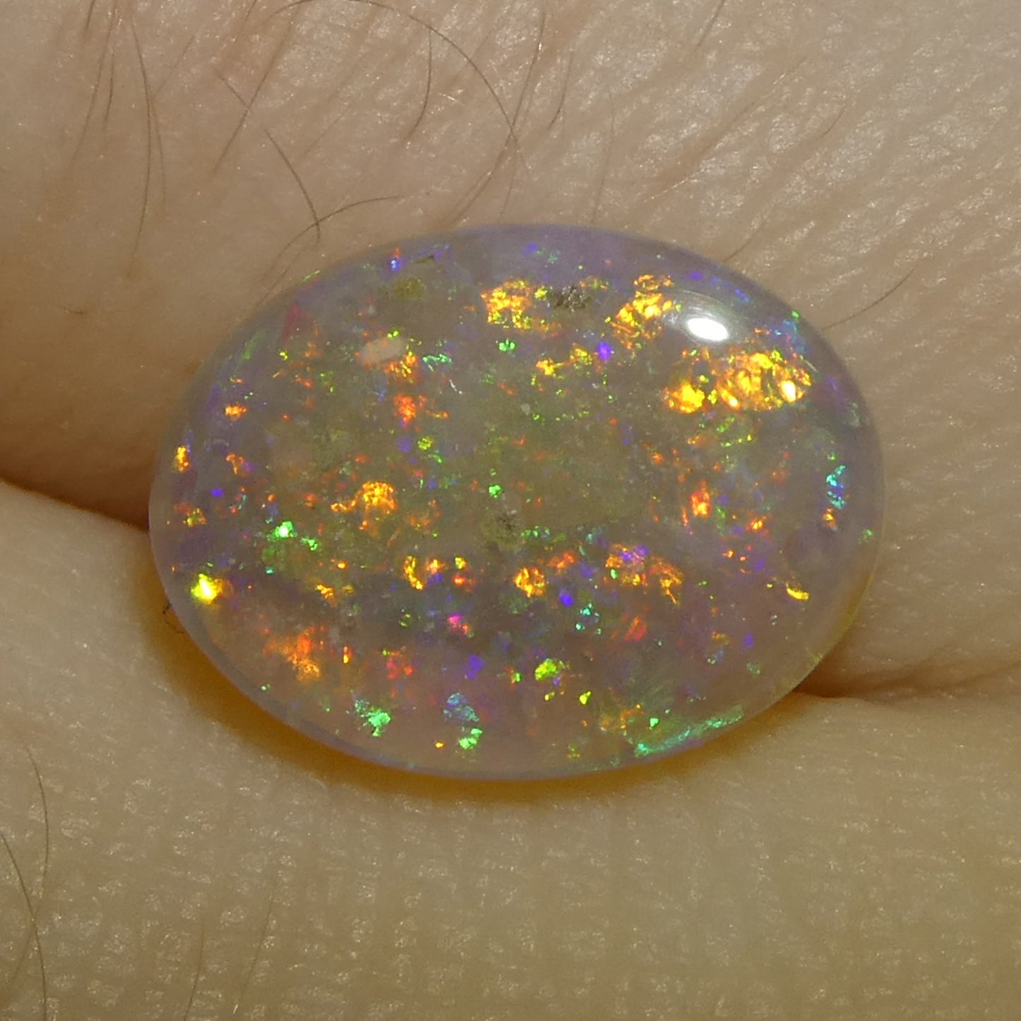 1.54ct Oval Cabochon White Opal from Australia - Skyjems Wholesale Gemstones