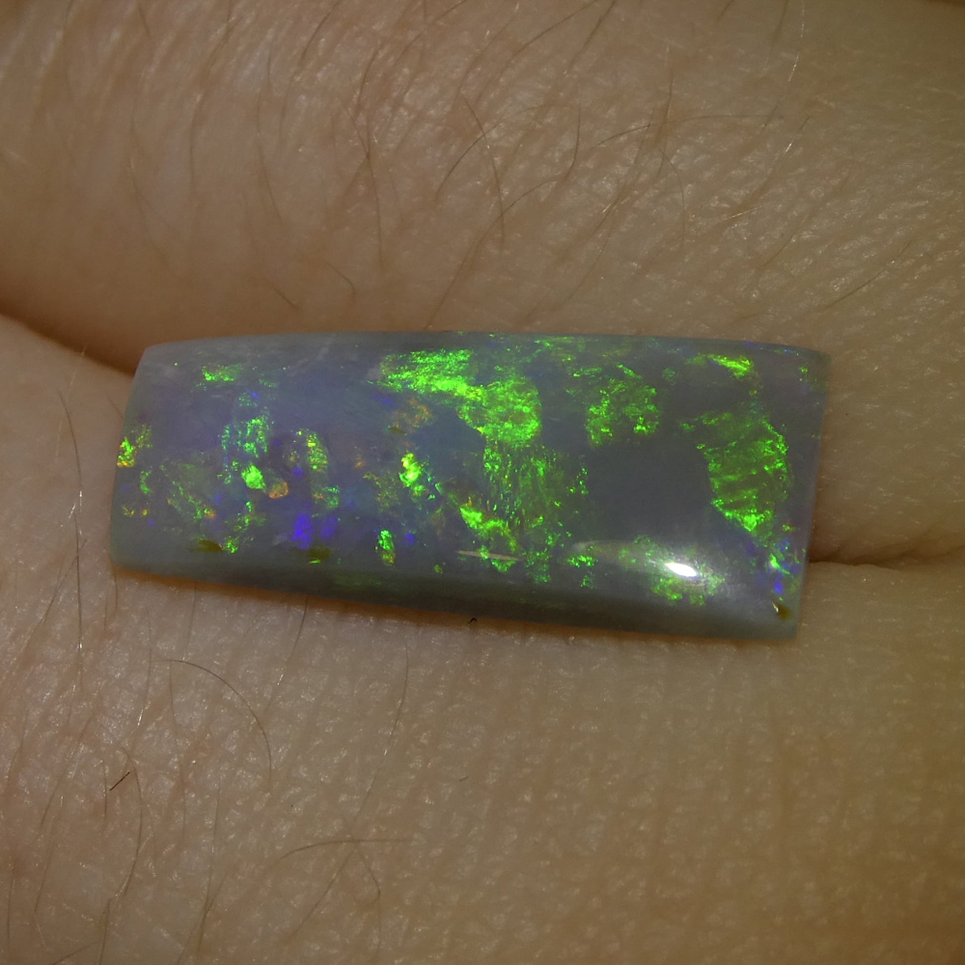 2.73ct Rectangular Freeform Cabochon Gray Opal from Australia - Skyjems Wholesale Gemstones