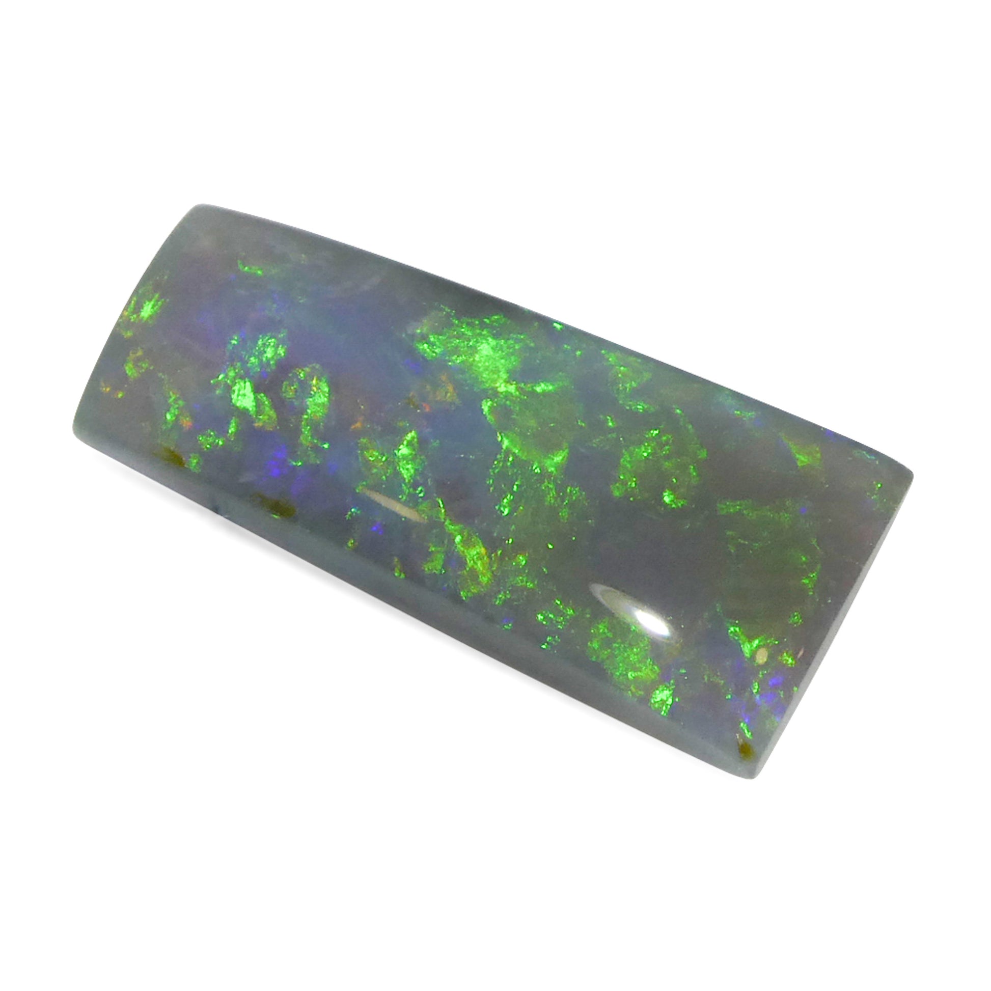 2.73ct Rectangular Freeform Cabochon Gray Opal from Australia - Skyjems Wholesale Gemstones