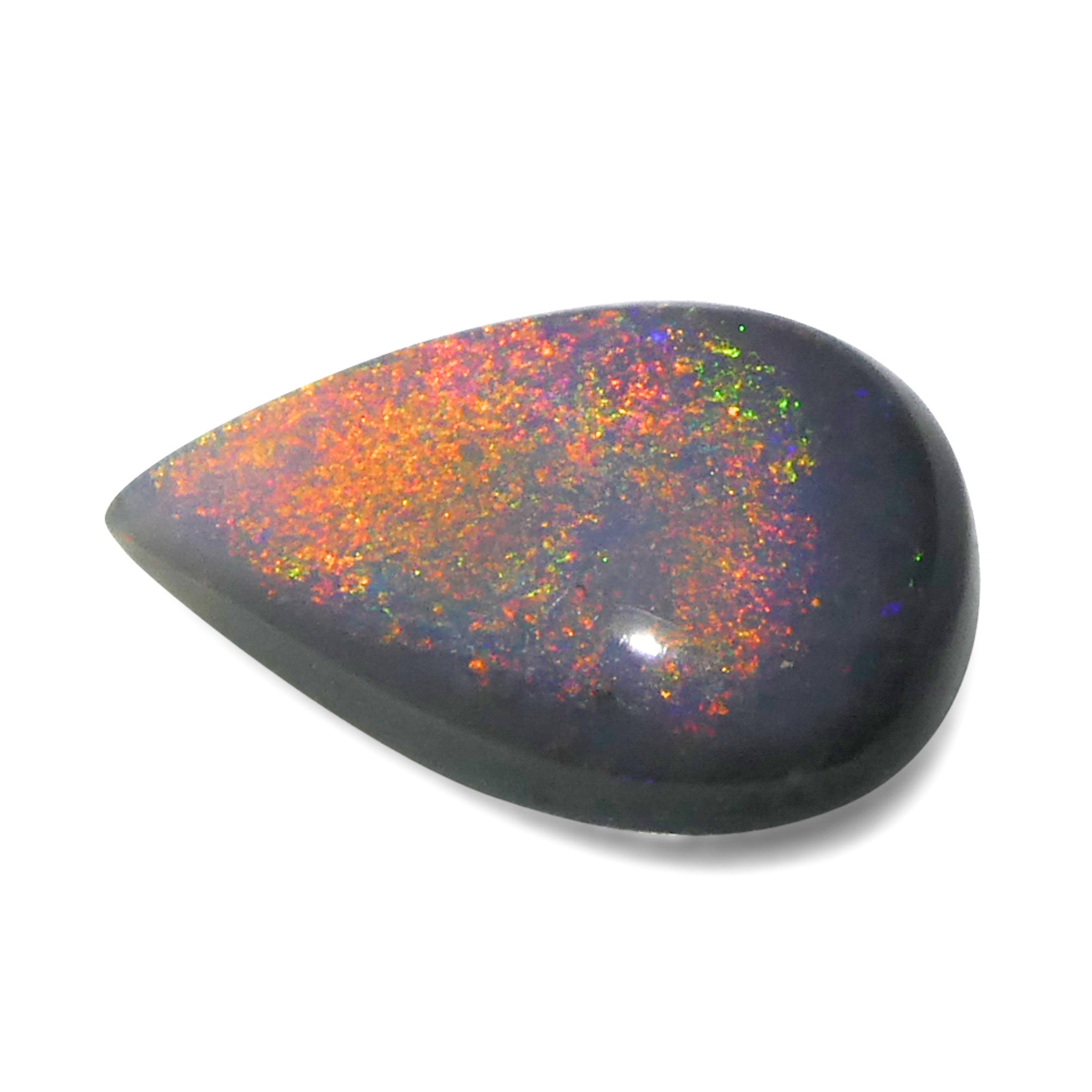 1.16ct Gray Australian Pear Cabochon Opal with Play of Color from SkyJems Gemstones Canada