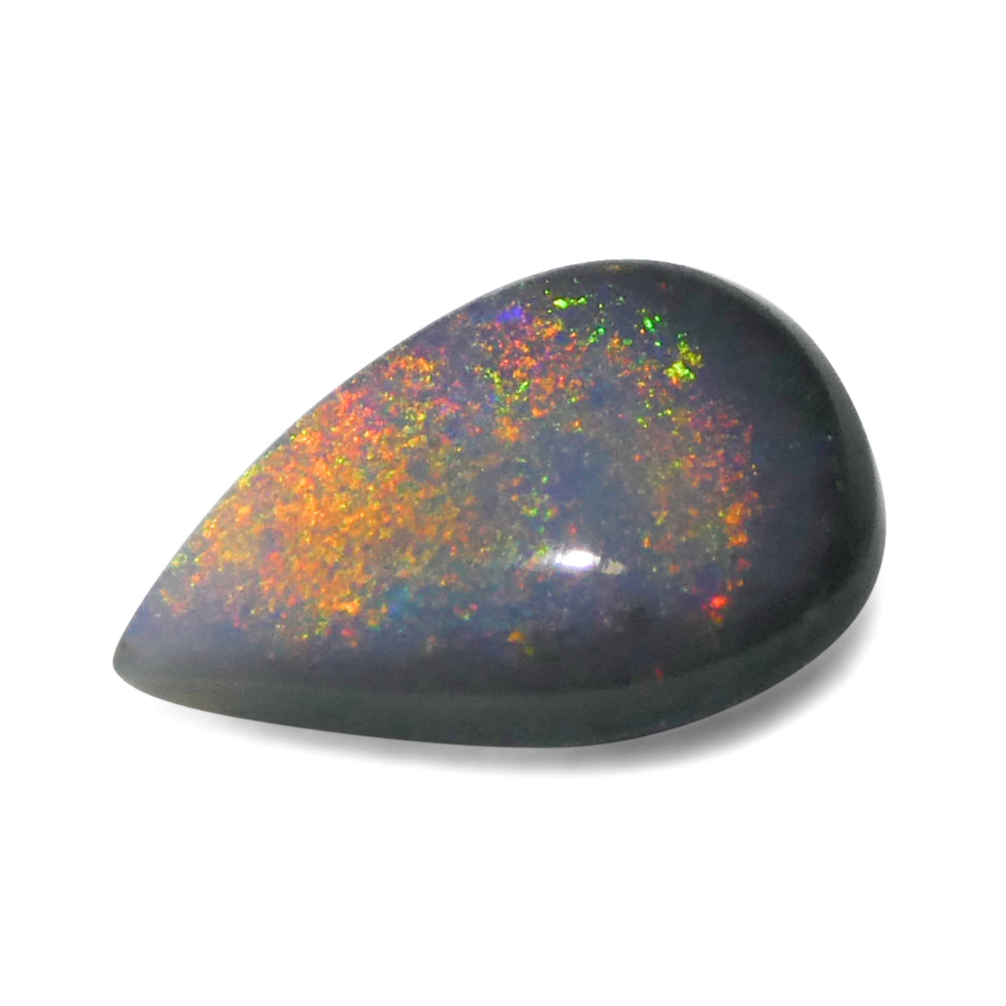 1.16ct Gray Australian Pear Cabochon Opal with Play of Color from SkyJems Gemstones Canada