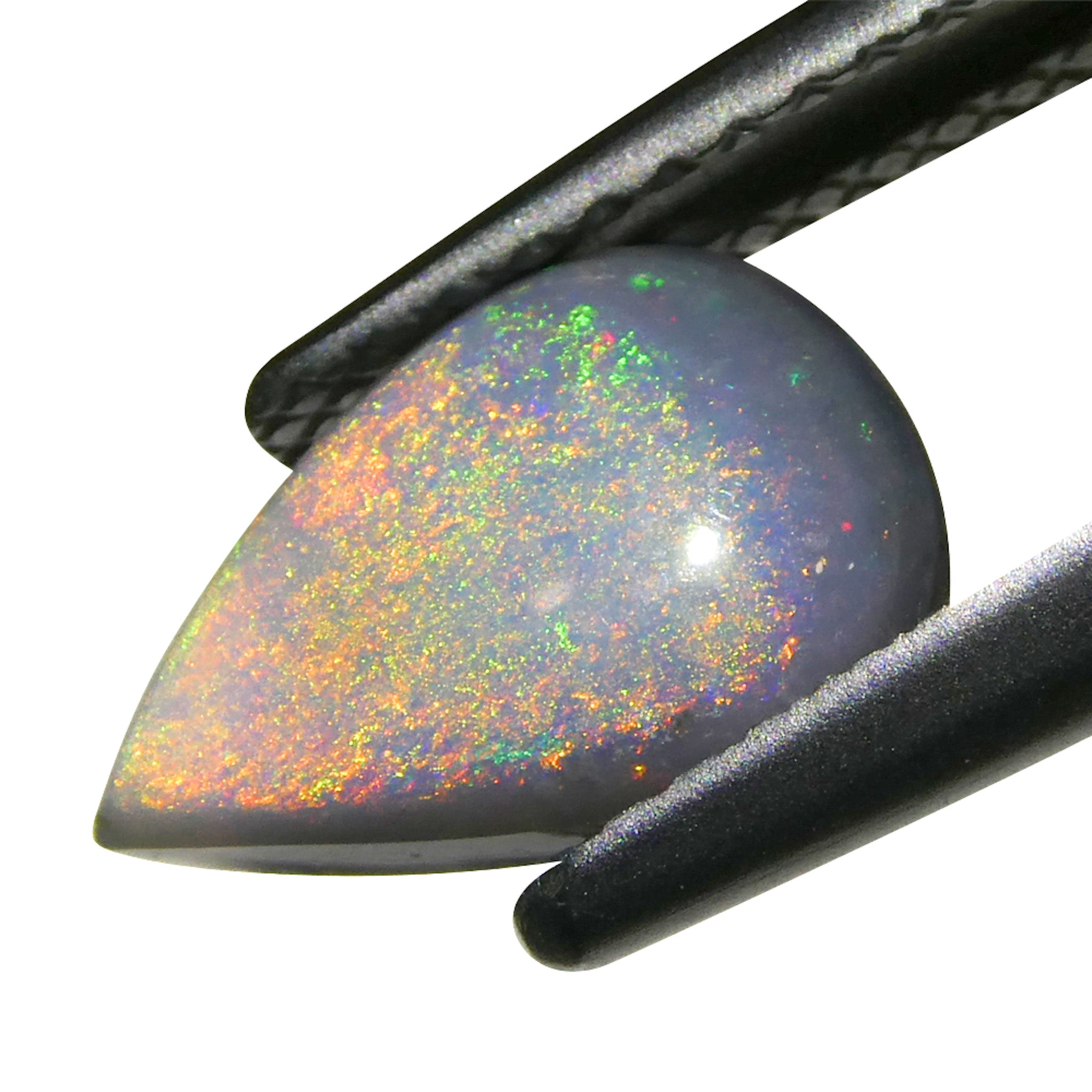1.16ct Gray Australian Pear Cabochon Opal with Play of Color from SkyJems Gemstones Canada