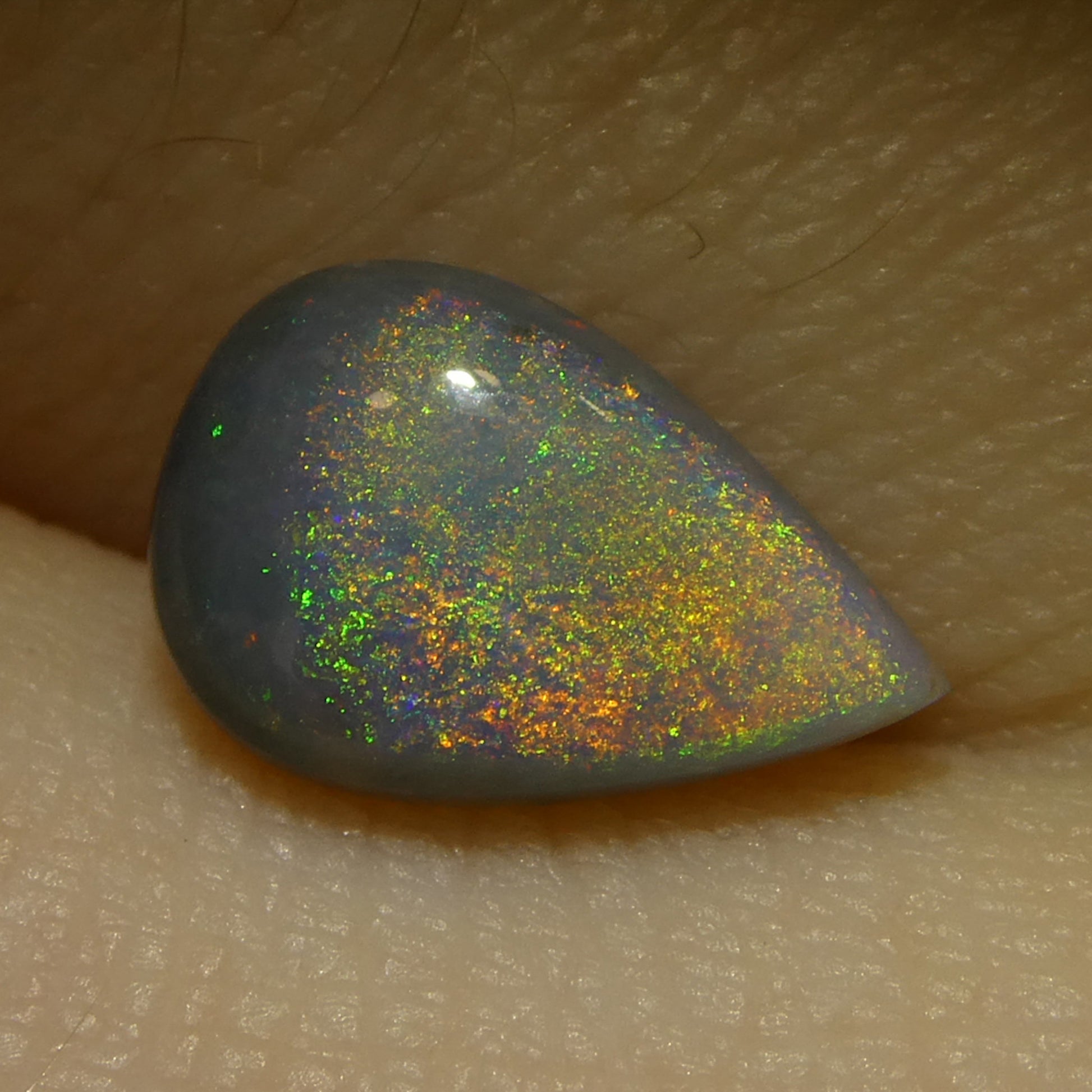 1.16ct Pear Cabochon Gray Opal from Australia - Skyjems Wholesale Gemstones