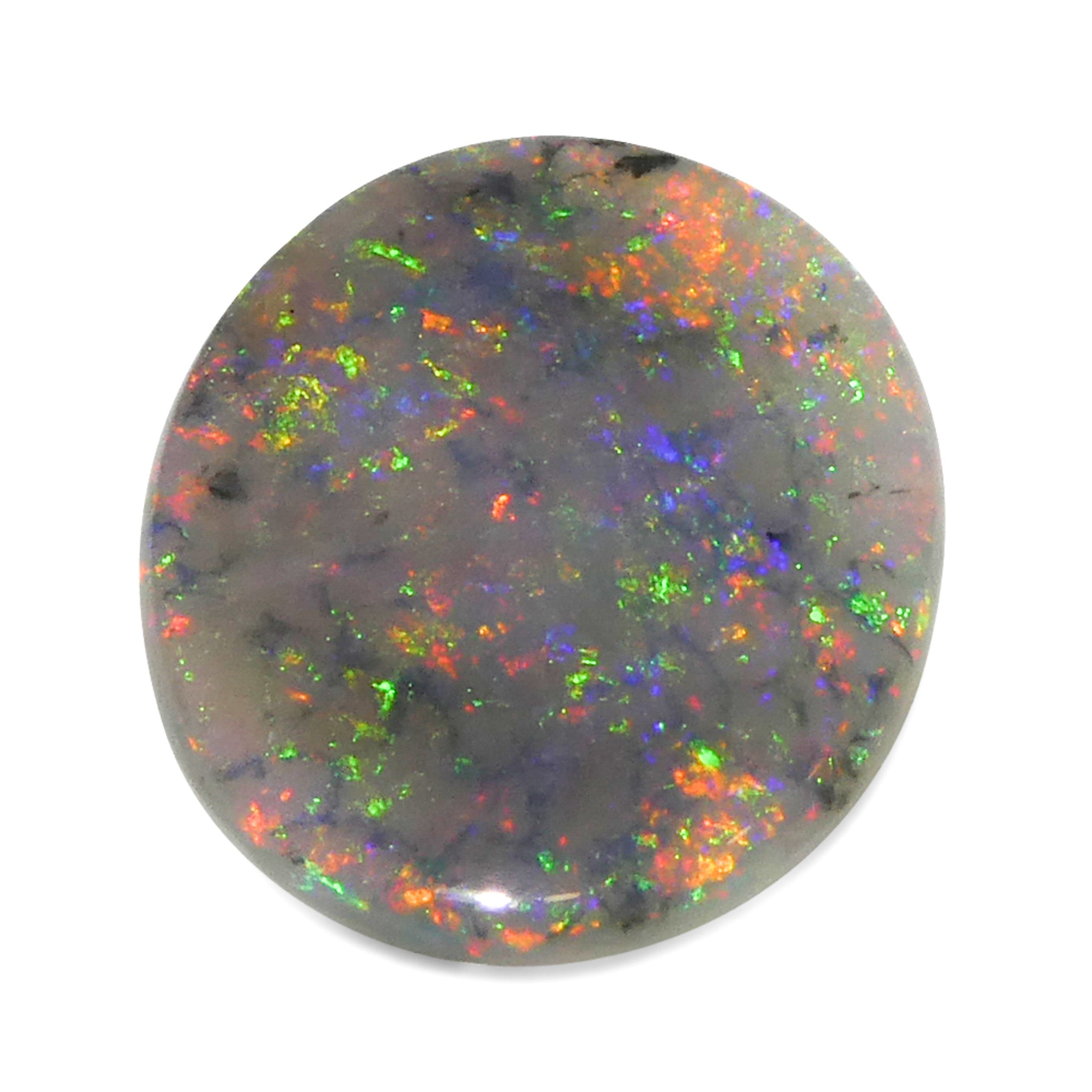 1.63ct Gray Australian Opal Cabochon with Play of Color by SkyJems, Rare Oval Gemstone from Down Under