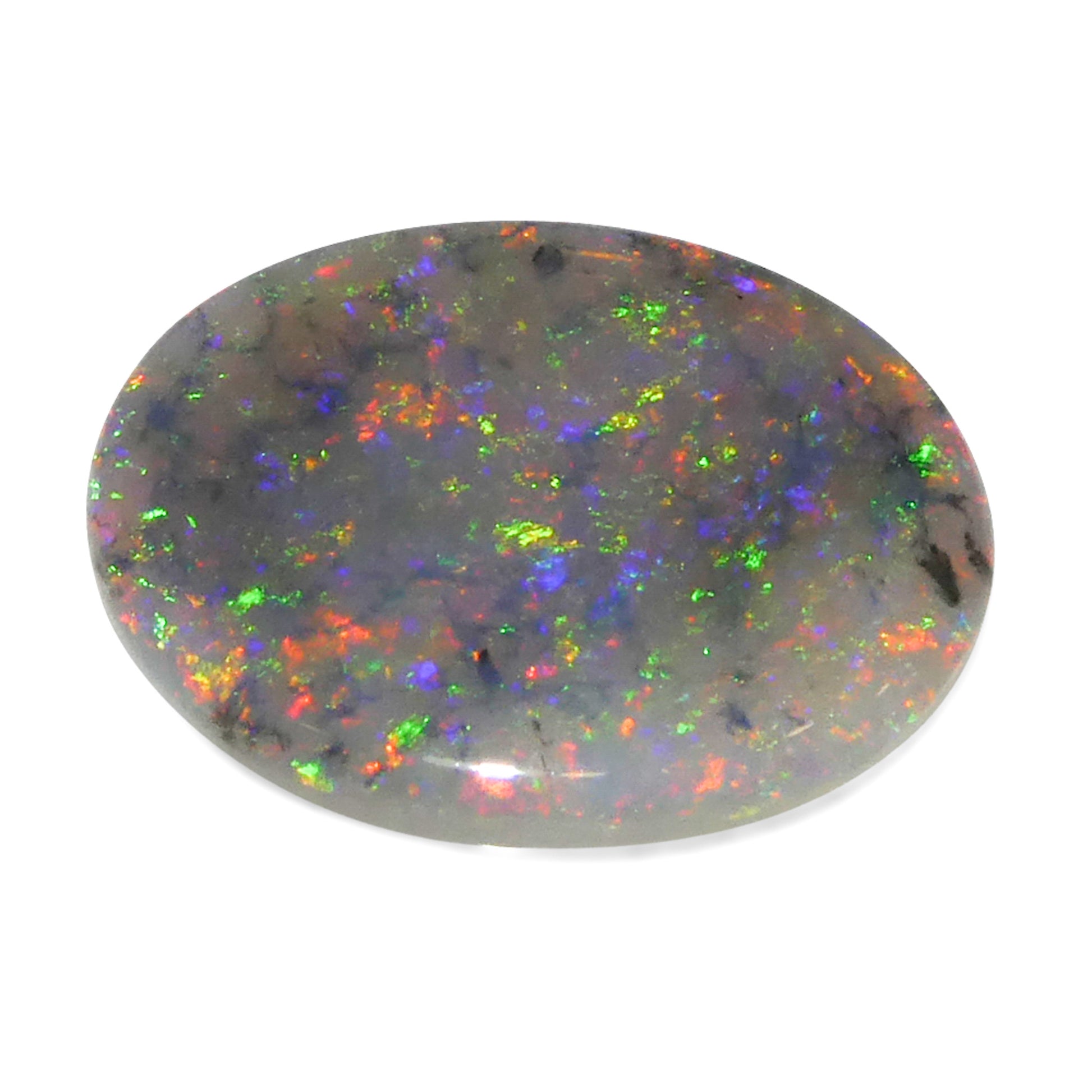 1.63ct Oval Cabochon Gray Opal from Australia - Skyjems Wholesale Gemstones