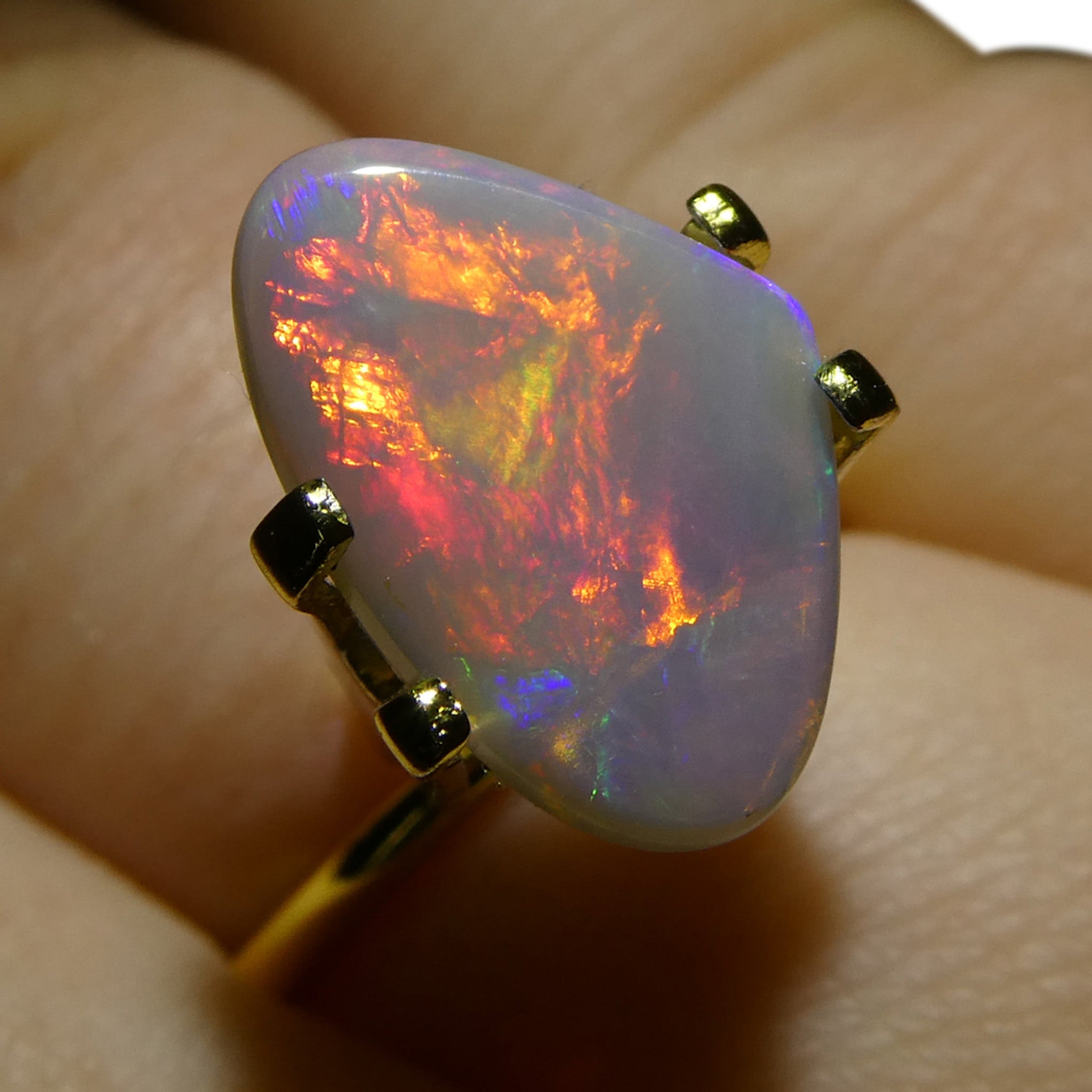 2.92ct Gray Australian Opal Cabochon with Play of Color from SkyJems Rare Gemstones Collection