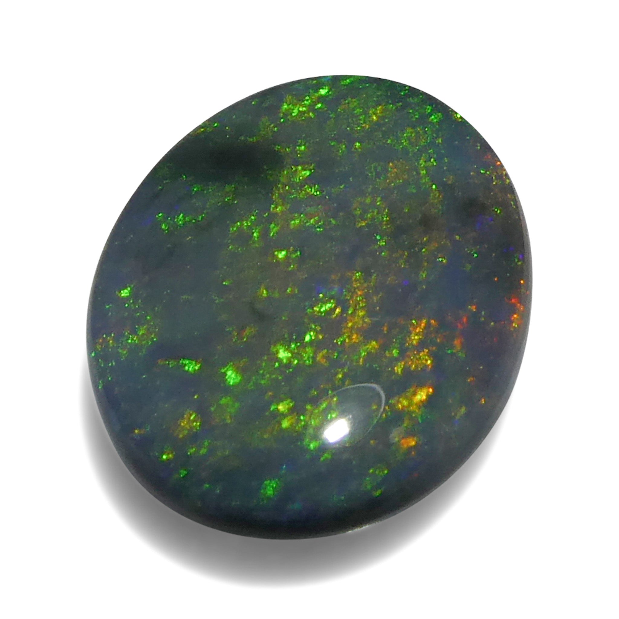 1.49ct Gray Australian Opal Cabochon with Play of Color by SkyJems, premium oval gemstone from Down Under