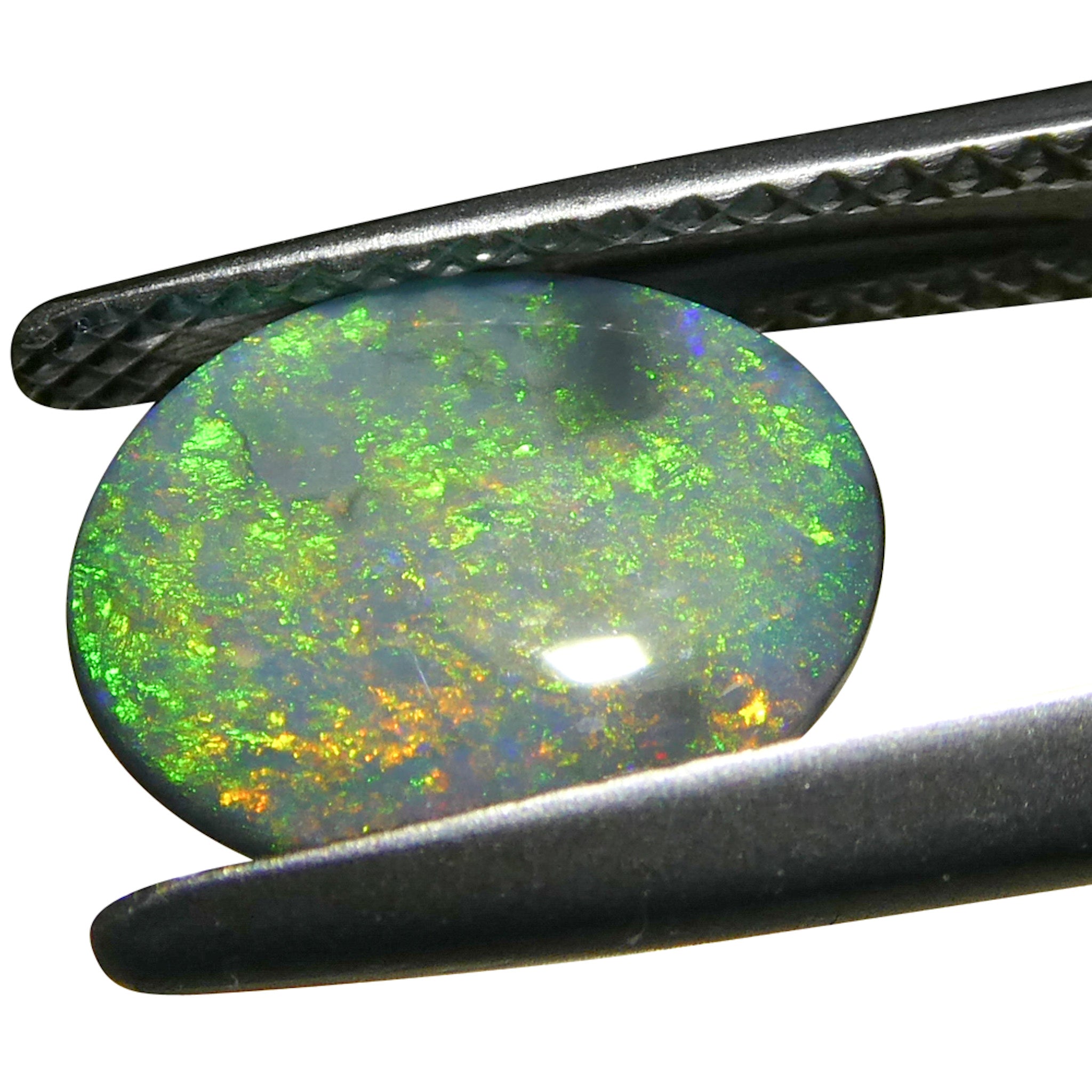 1.49ct Gray Australian Opal Cabochon with Play of Color by SkyJems, premium oval gemstone from Down Under
