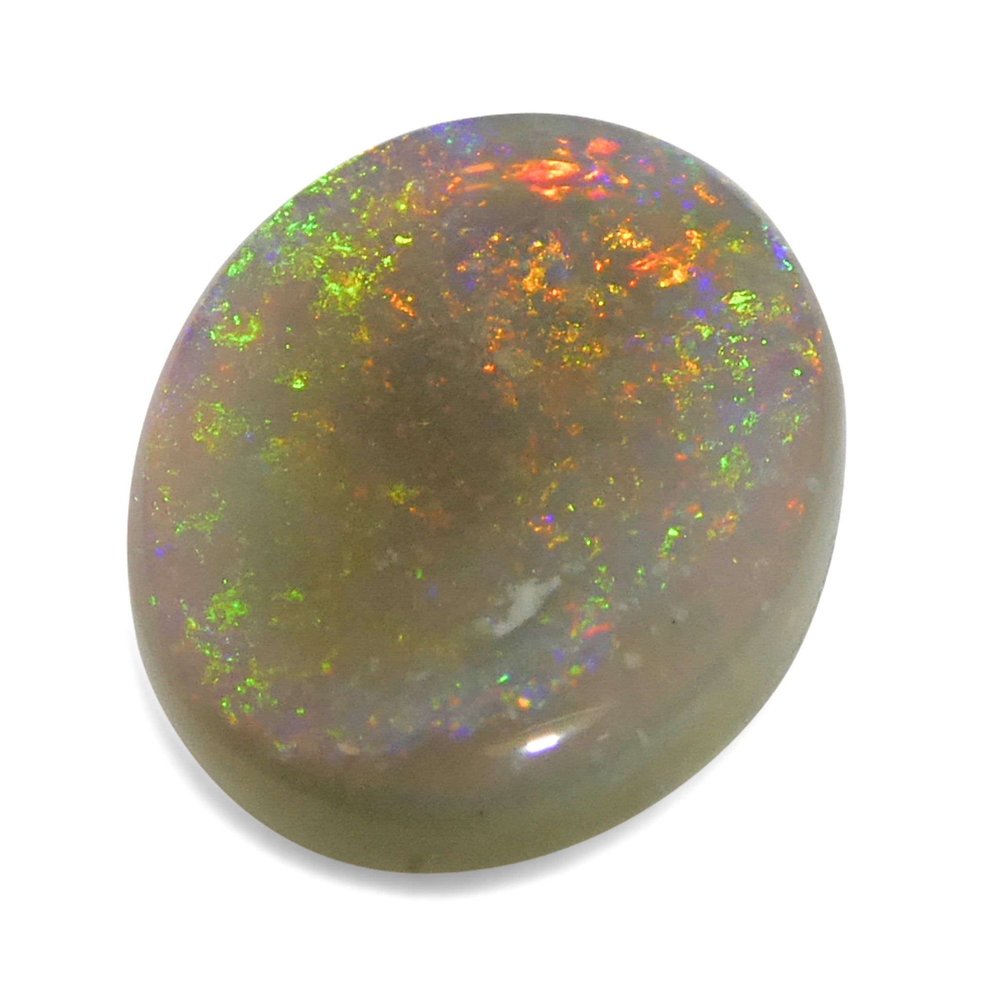 2.15ct White Oval Cabochon Opal from Australia, premium gemstone by SkyJems Canadian gem specialists