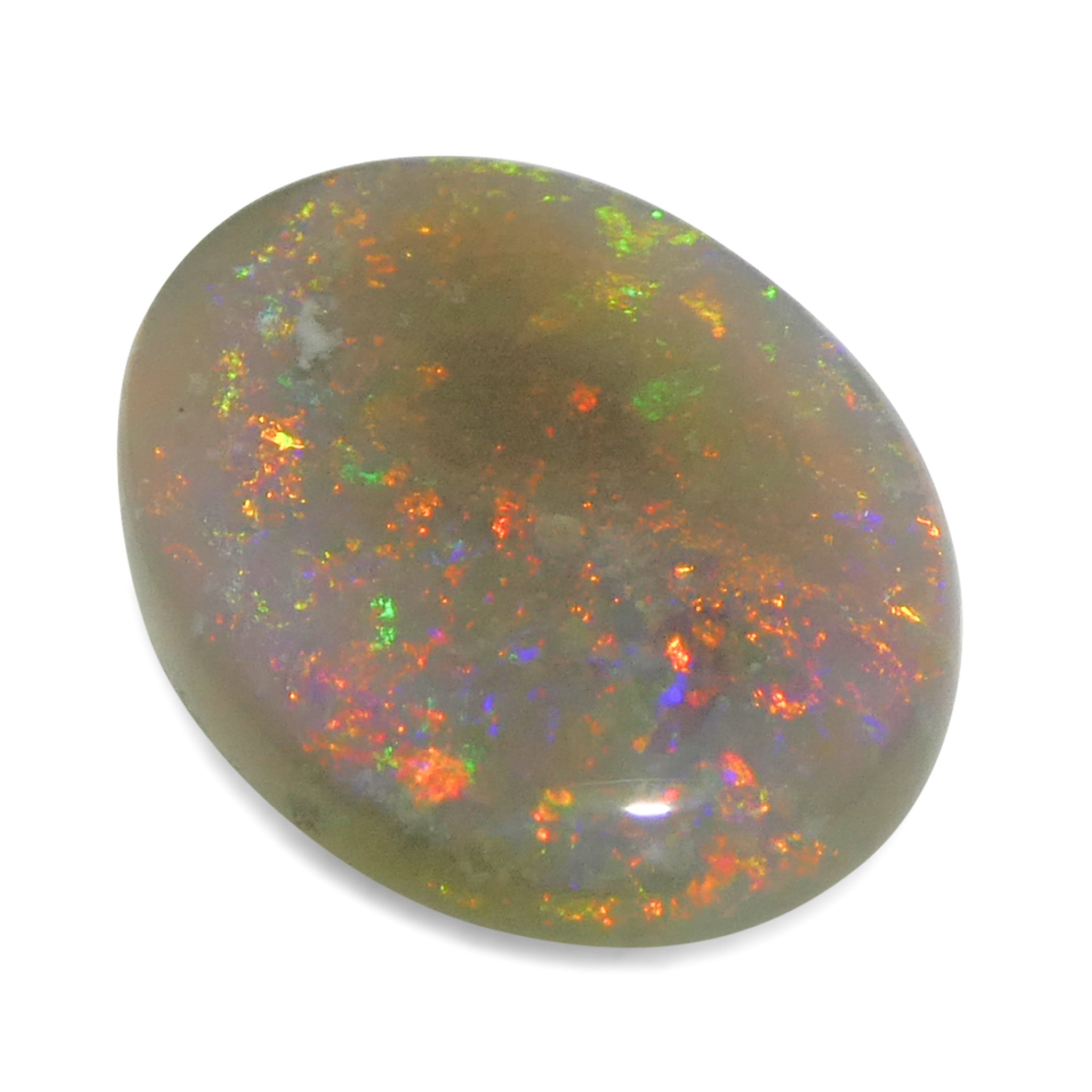2.15ct White Oval Cabochon Opal from Australia, premium gemstone by SkyJems Canadian gem specialists