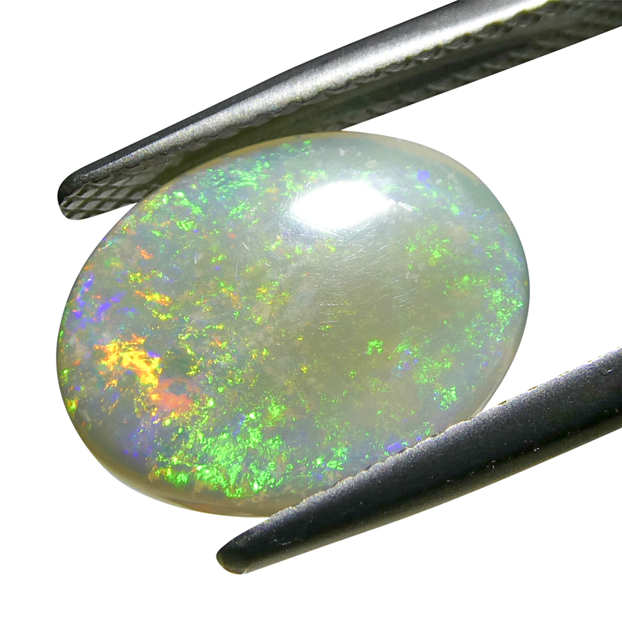 2.15ct White Opal Cabochon from Australia with Play of Color | Premium Gemstone by SkyJems