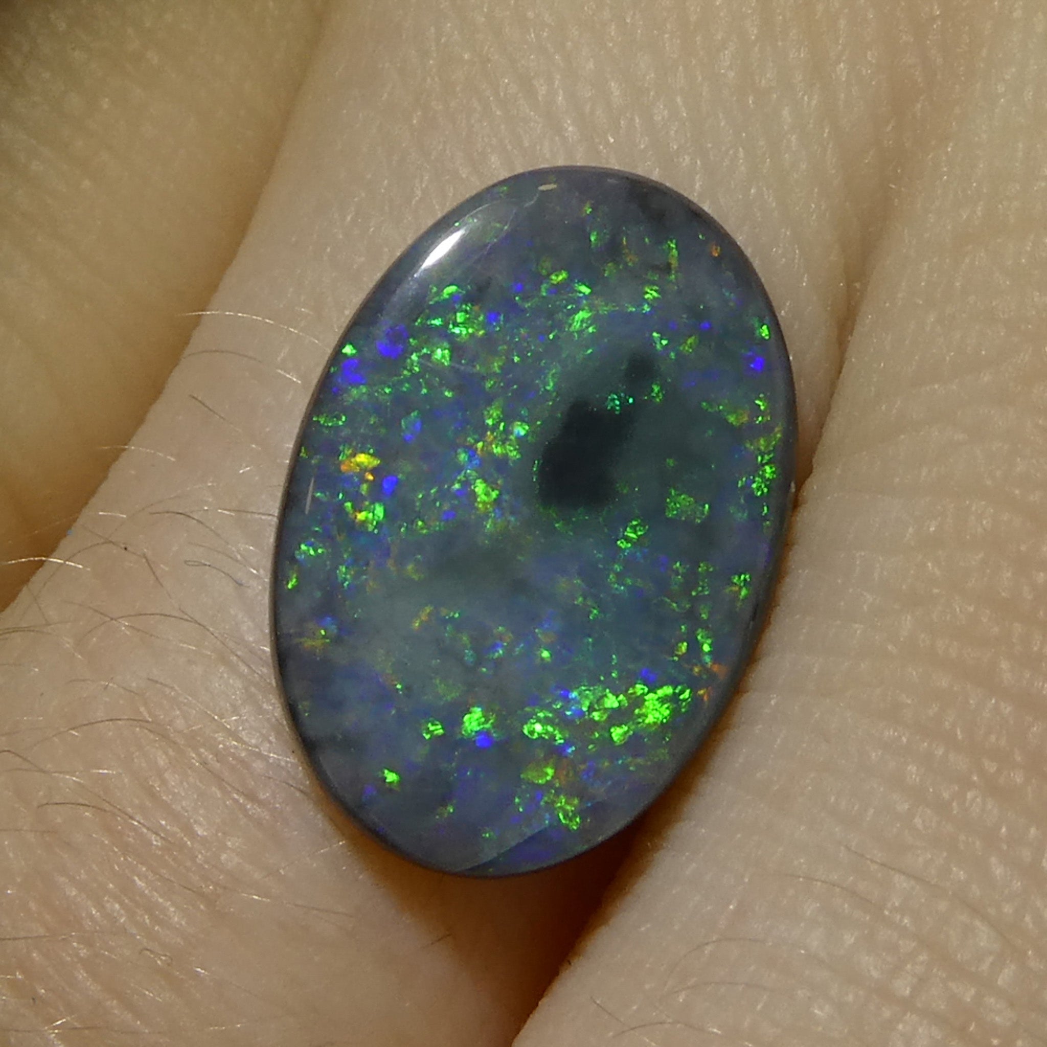 2.58ct Gray Oval Cabochon Opal from Australia, premium gemstone by SkyJems Canadian gem specialists