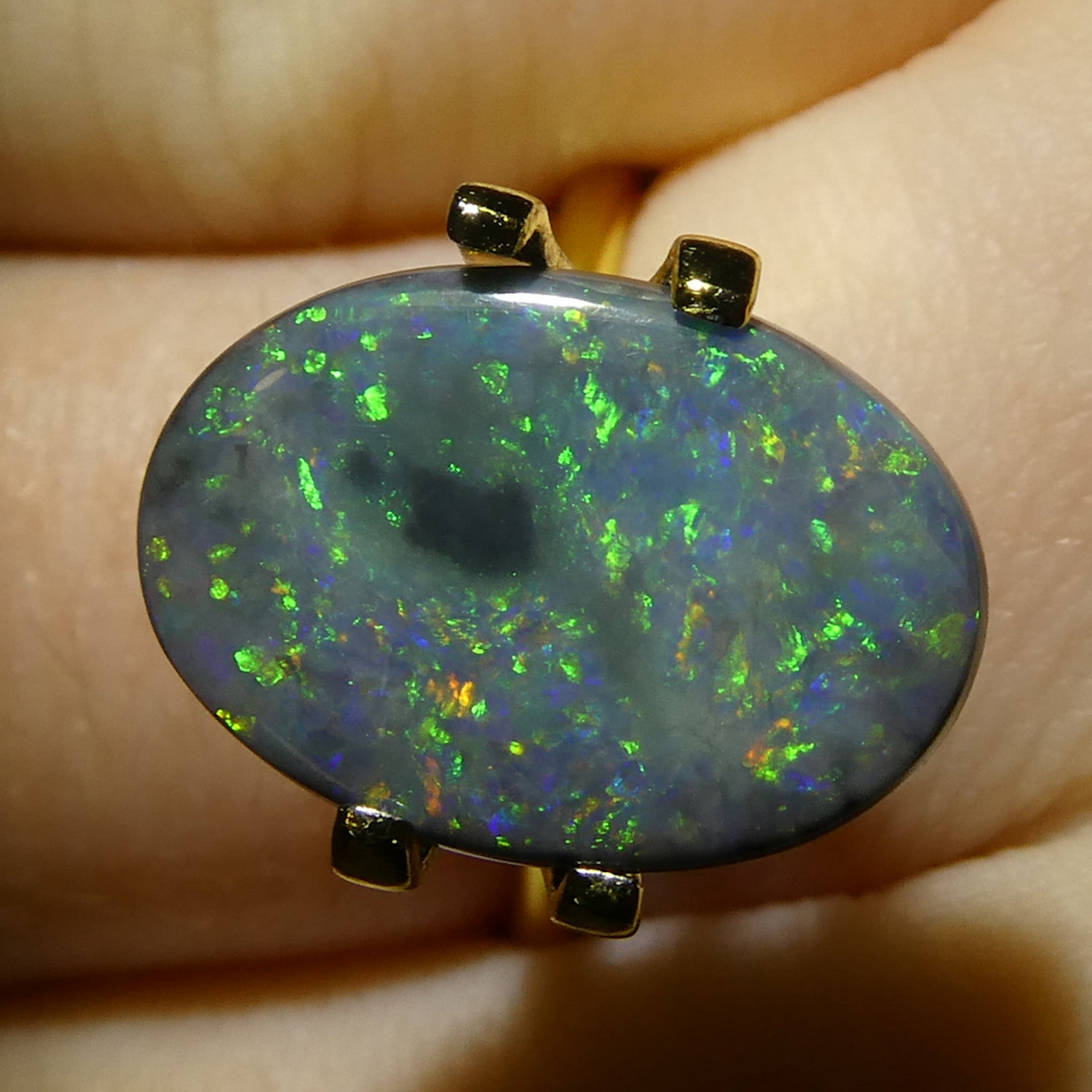 2.58ct Gray Oval Cabochon Opal from Australia, rare gemstone by SkyJems Canadian gem specialists