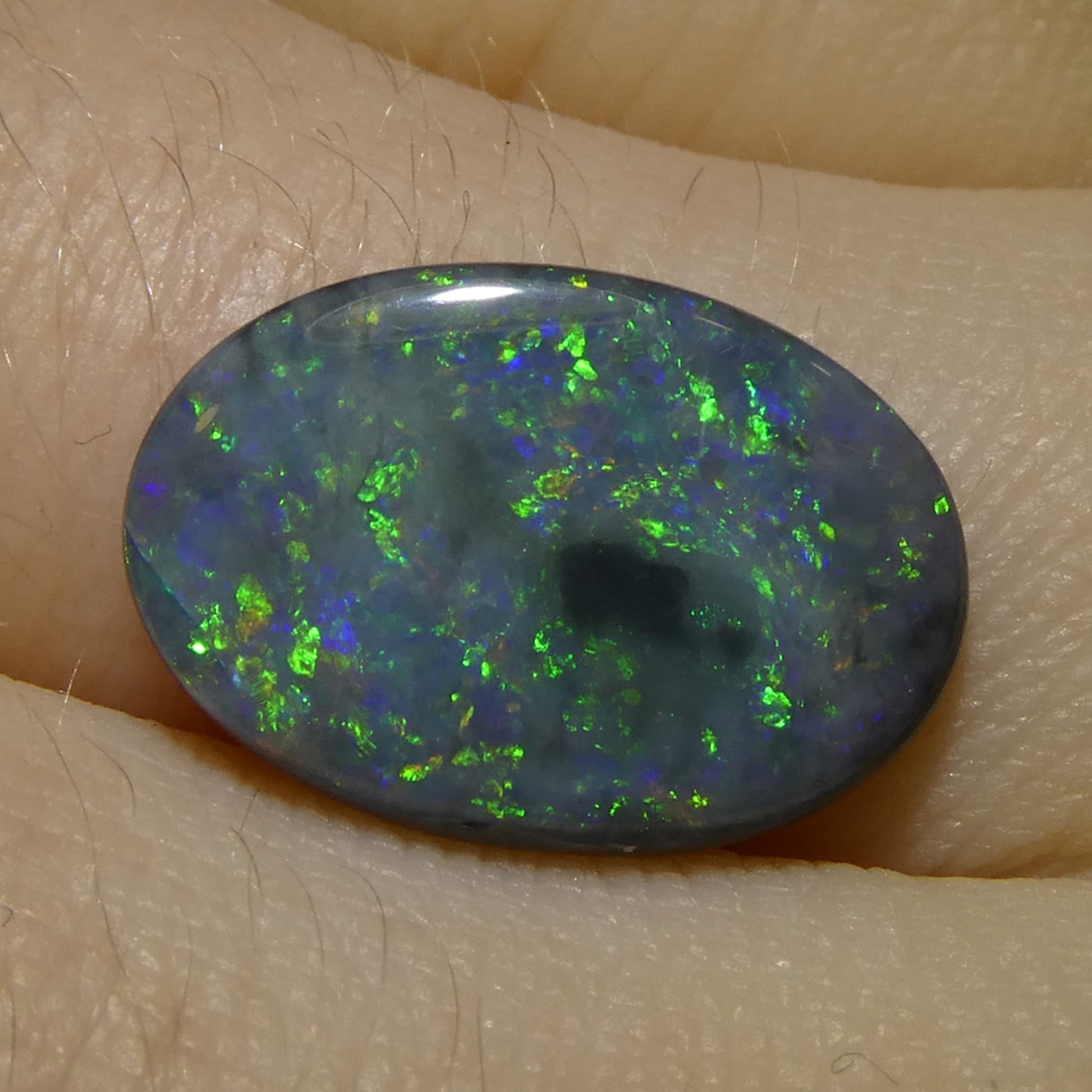 2.58ct Oval Cabochon Gray Opal from Australia - Skyjems Wholesale Gemstones