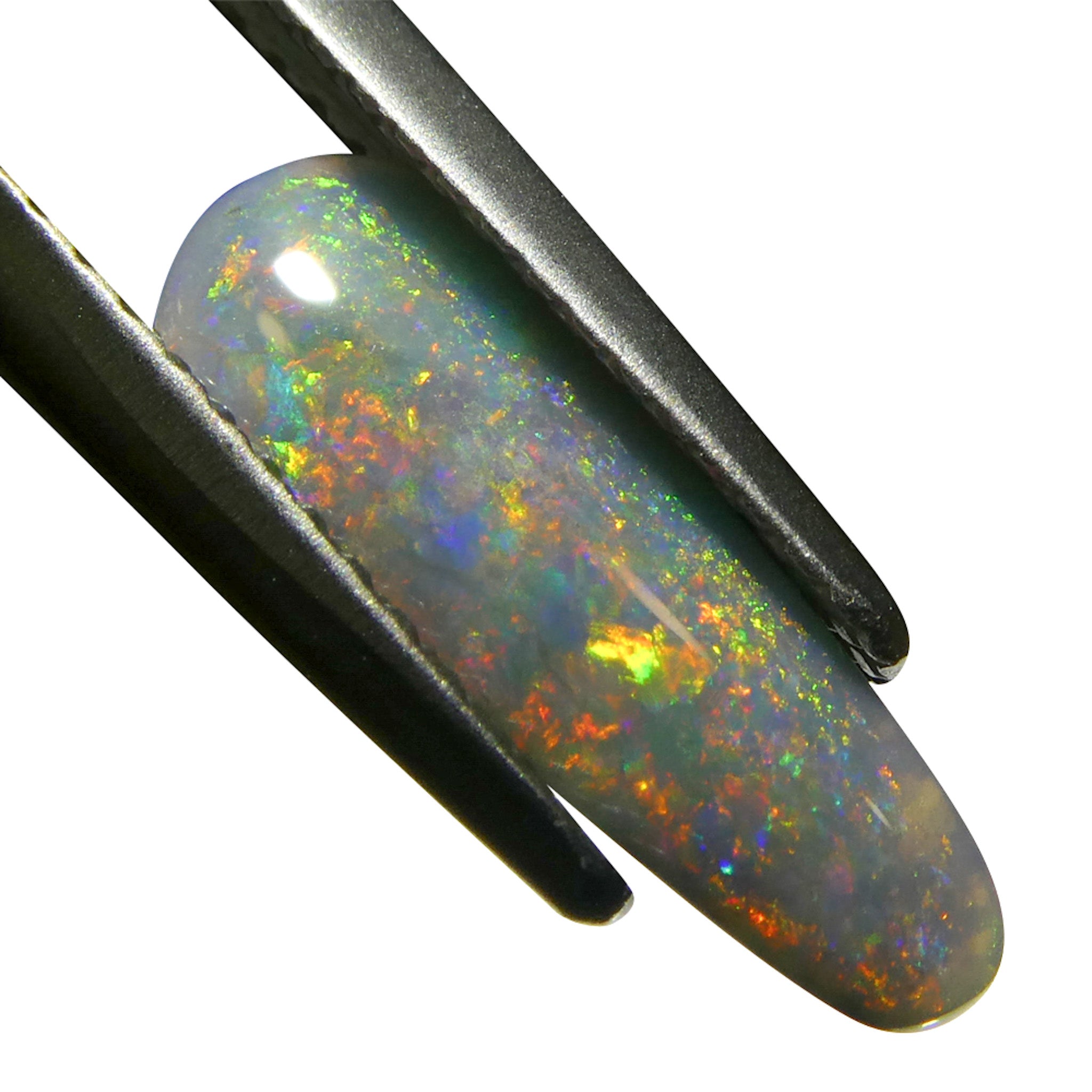 0.84ct Gray Australian Opal Cabochon with Play of Color by SkyJems, unique freeform gemstone from Down Under