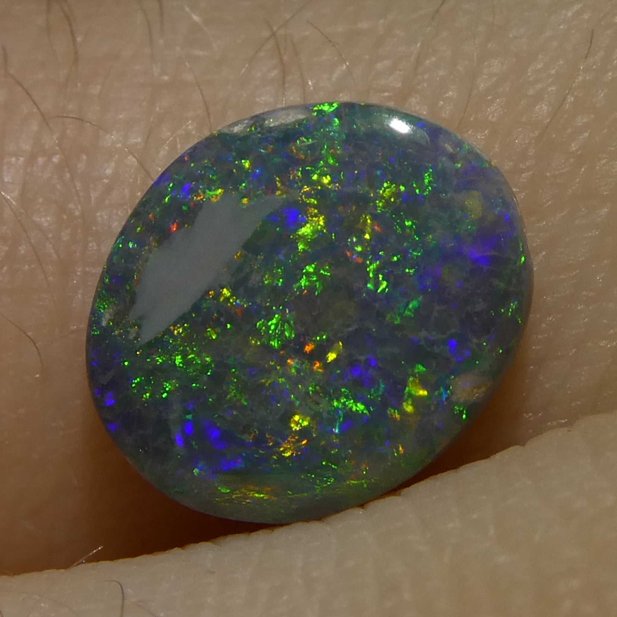 1.19ct Gray Oval Cabochon Opal from Australia, rare gemstone by SkyJems Canadian gem specialists