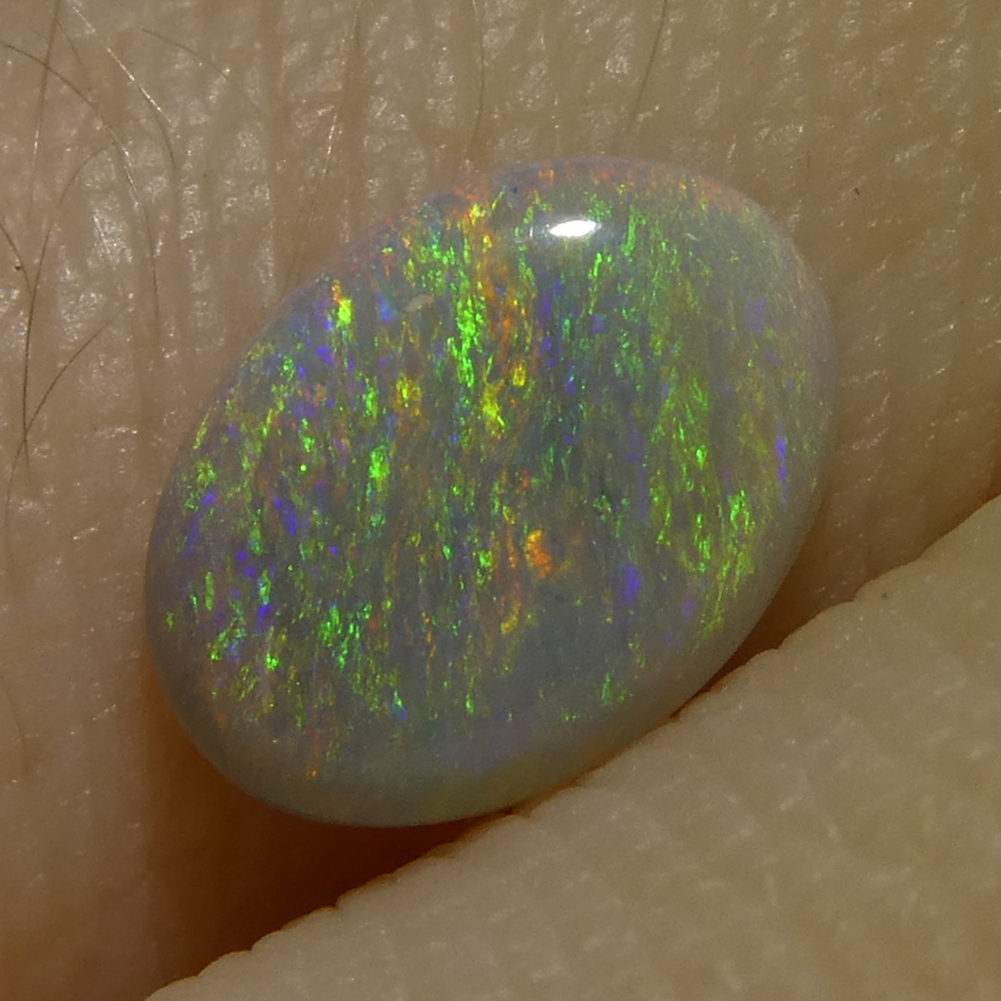 0.66ct Oval Cabochon Gray Opal from Australia - Skyjems Wholesale Gemstones