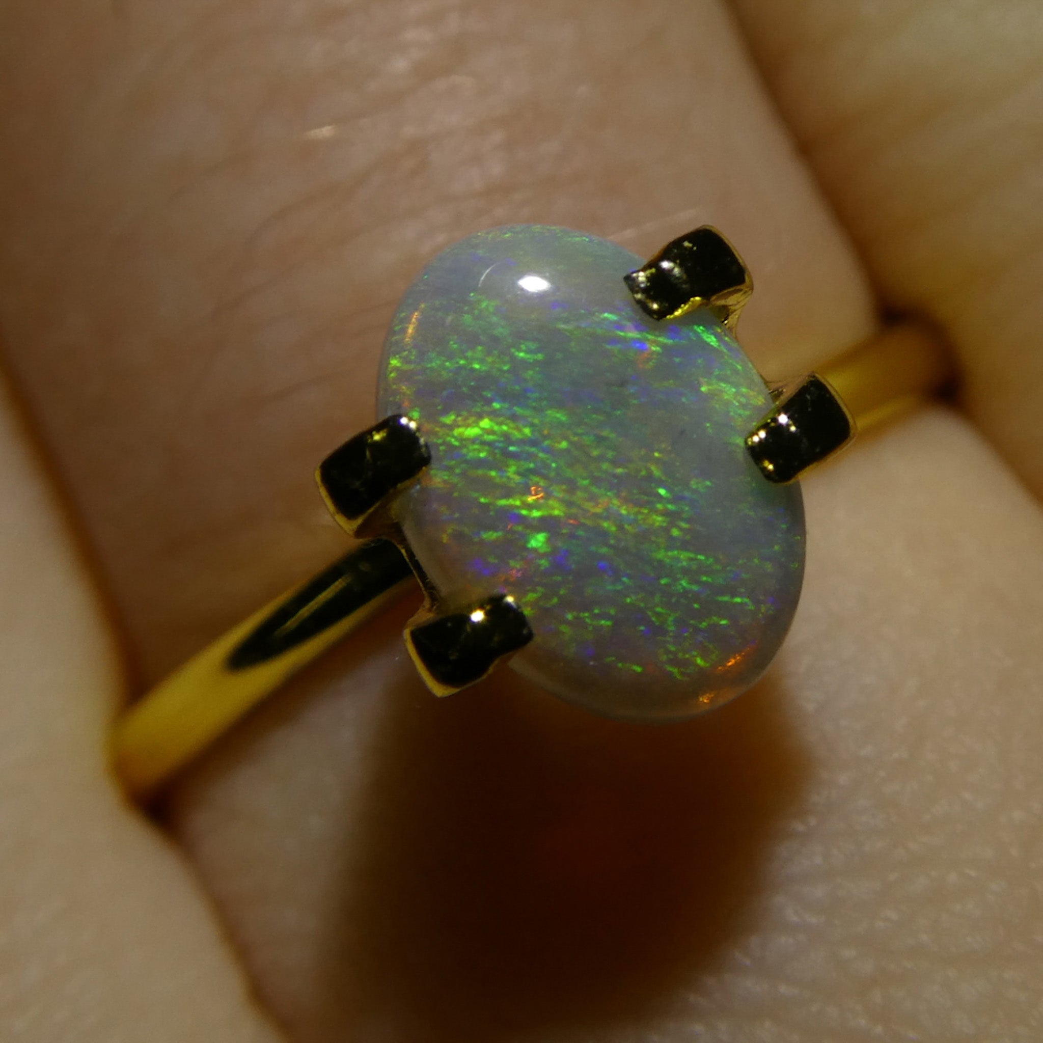 0.66ct Gray Australian Opal Cabochon with Play of Color | Premium Gemstone by SkyJems Gem House