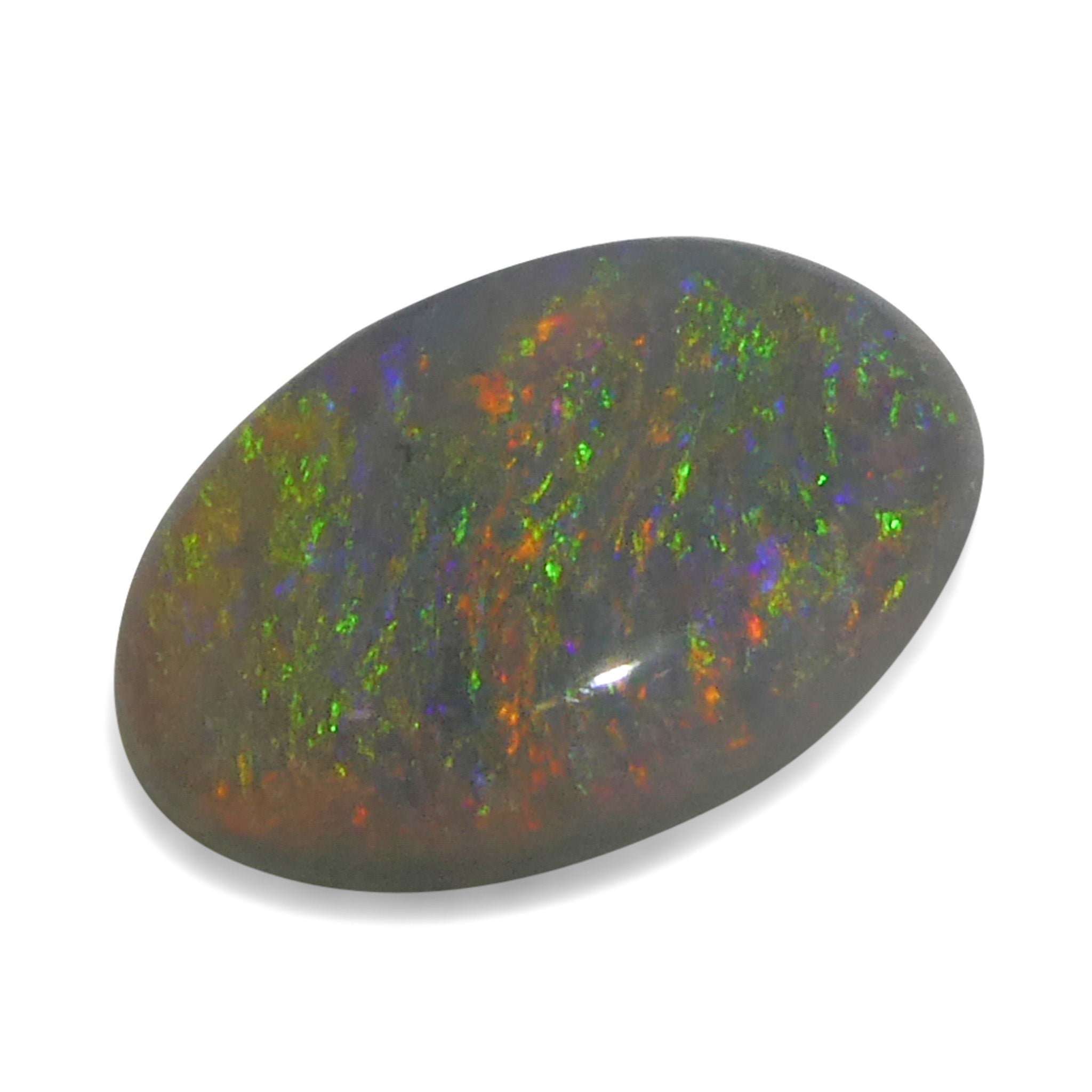 0.66ct Oval Gray Opal Cabochon from Australia - Rare Gemstone by SkyJems, Unique Collector's Gem with Play of Color