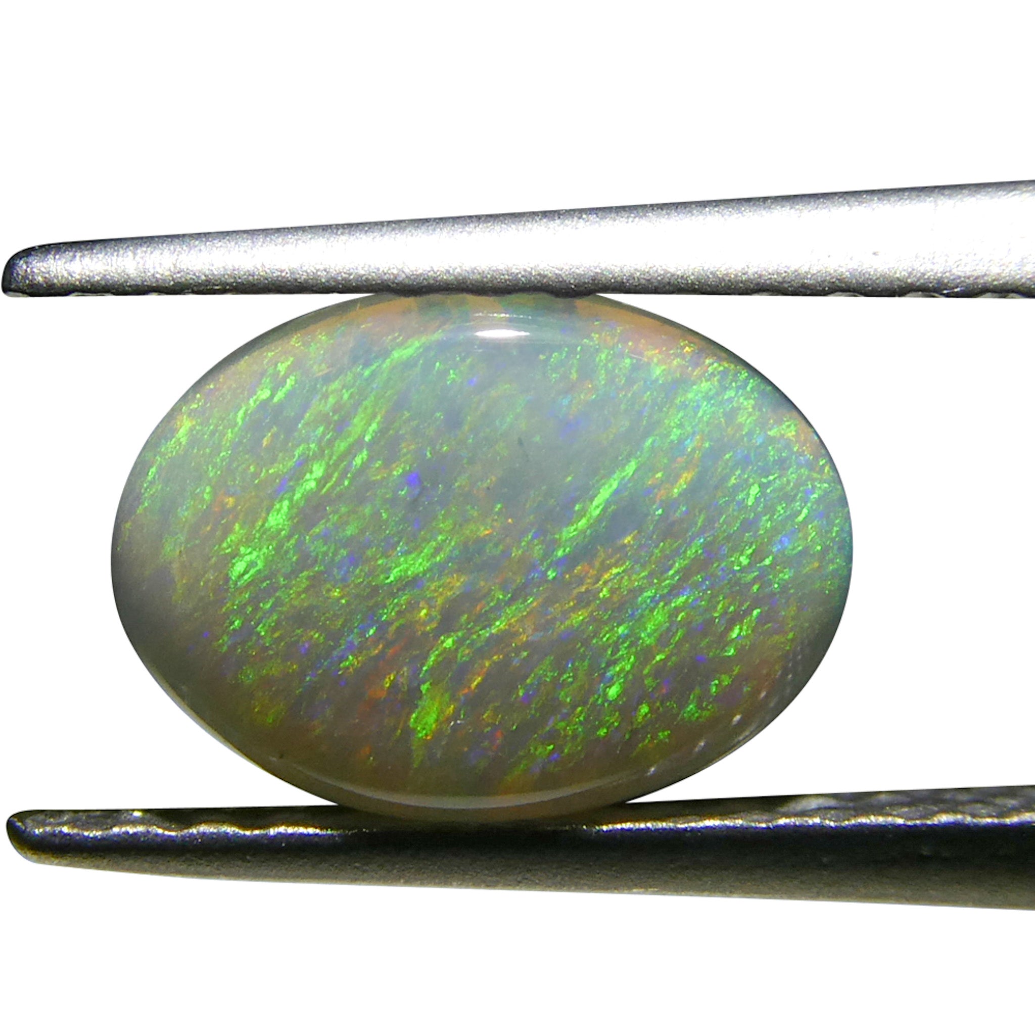 0.66ct Gray Oval Cabochon Opal from Australia, rare gemstone with play of color by SkyJems Canadian gem experts