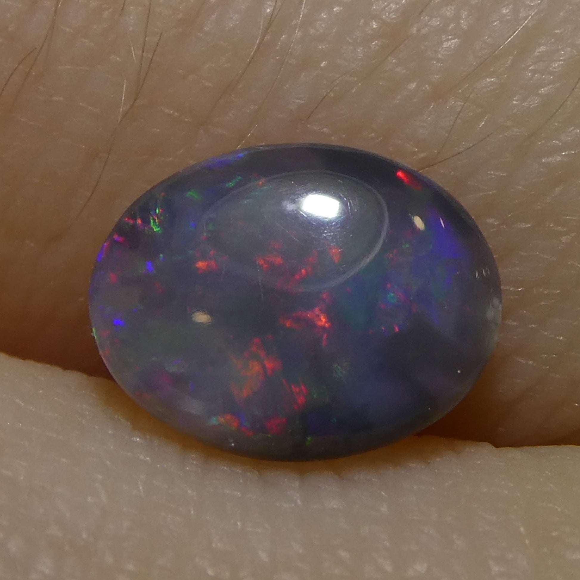 0.49ct Oval Cabochon Gray Opal from Australia - Skyjems Wholesale Gemstones