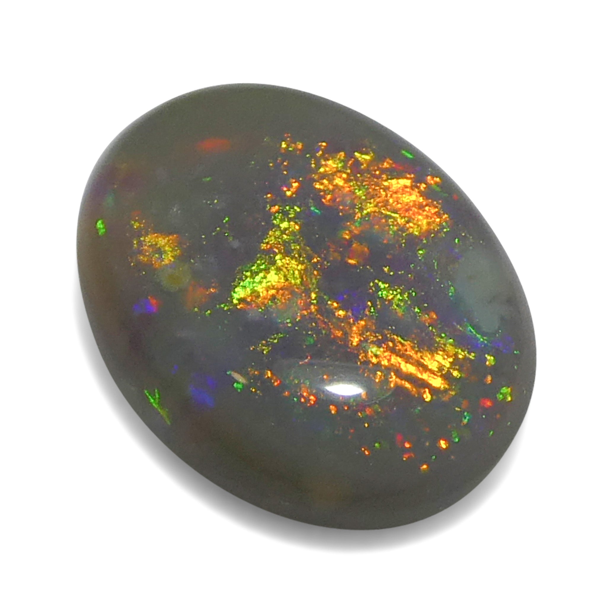 0.72ct Gray Australian Opal Cabochon with Play of Color | Premium Gemstone by SkyJems