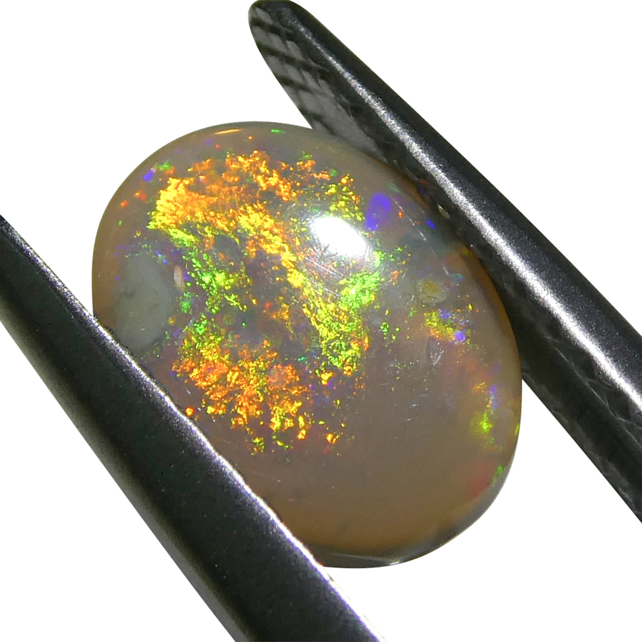 0.72ct Gray Australian Opal Cabochon with Play of Color by SkyJems - Rare Oval Gemstone from Down Under