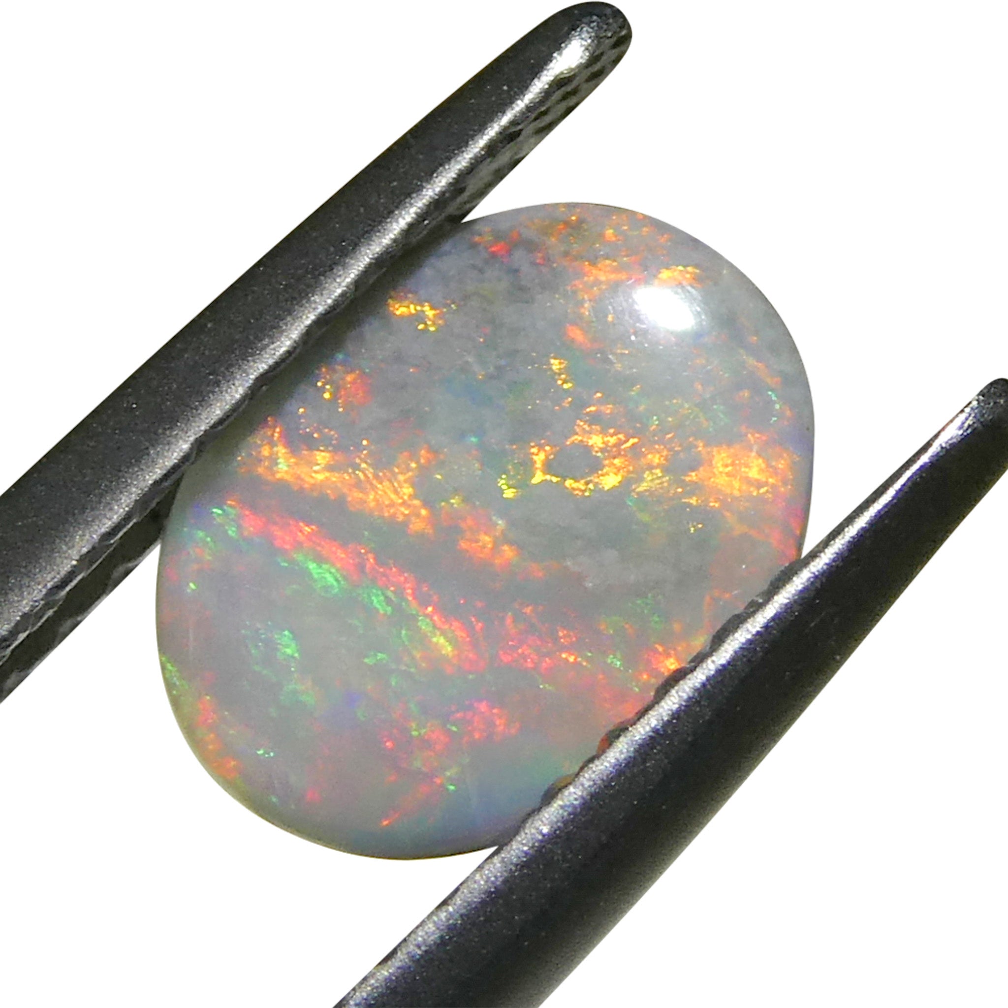 0.54ct Gray Oval Cabochon Opal from Australia, rare gemstone with play of color by SkyJems Canadian gem experts