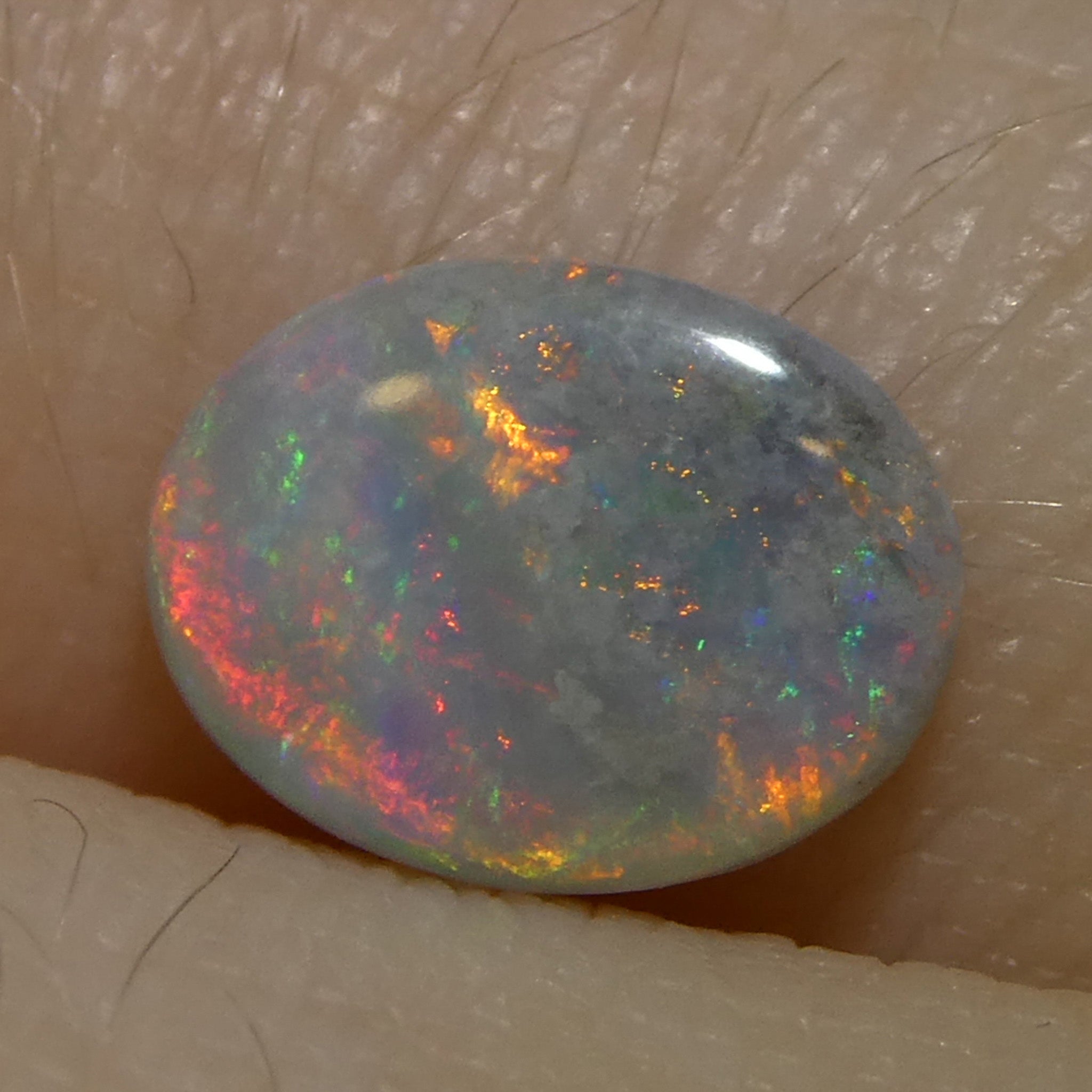 0.54ct Gray Oval Cabochon Opal from Australia, rare gemstone by SkyJems Canadian gem specialists