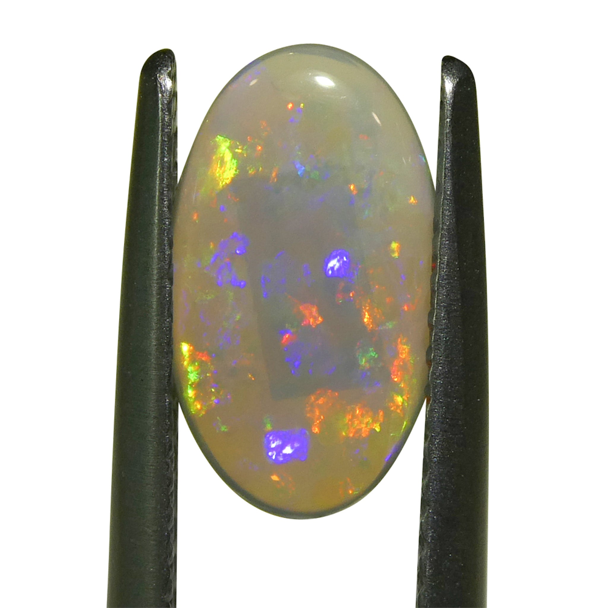1.32ct White Opal Cabochon from Australia with Play of Color | Premium Gemstone by SkyJems Canadian Gem Experts