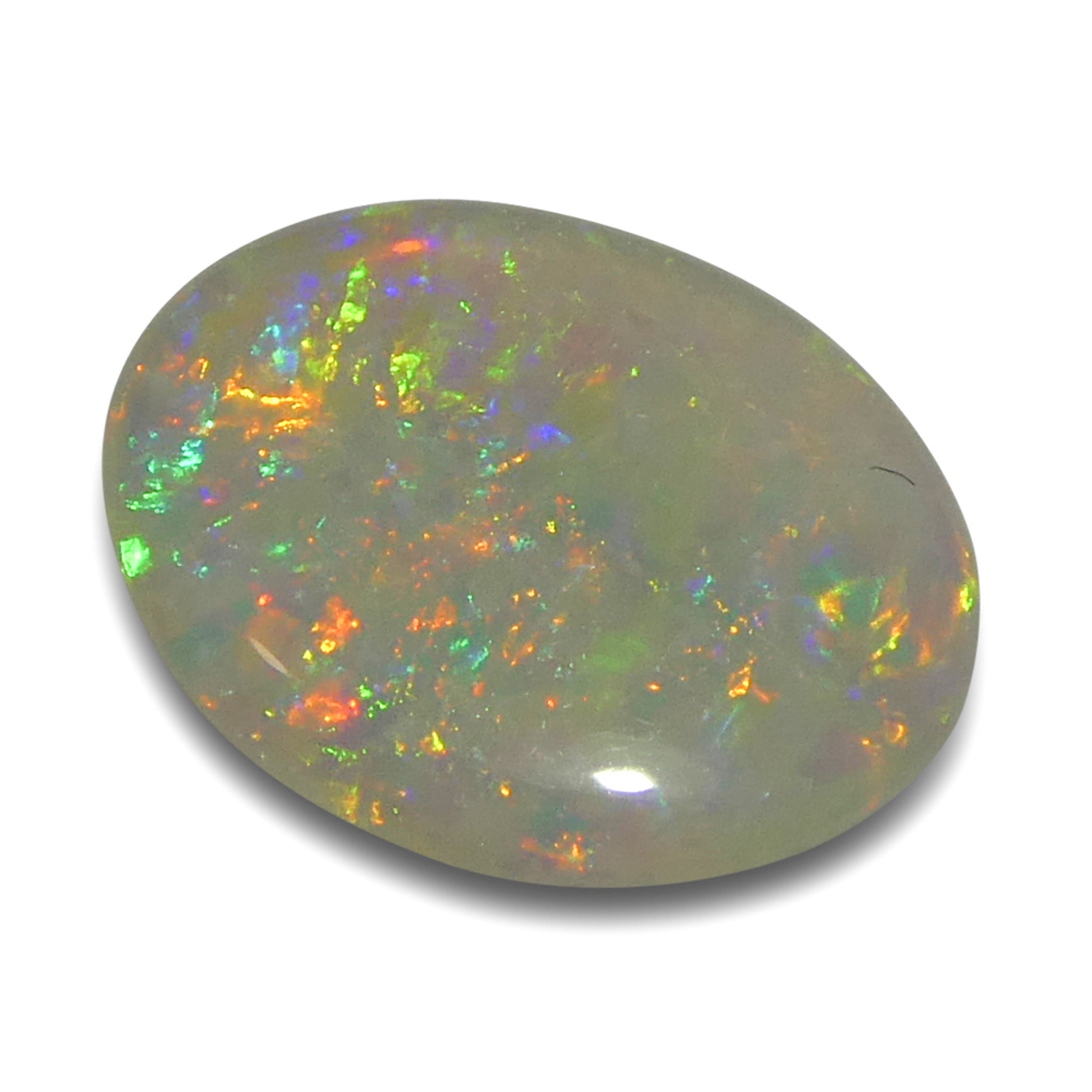 0.55ct White Oval Cabochon Opal from Australia, premium gemstone by SkyJems Canadian gem specialists