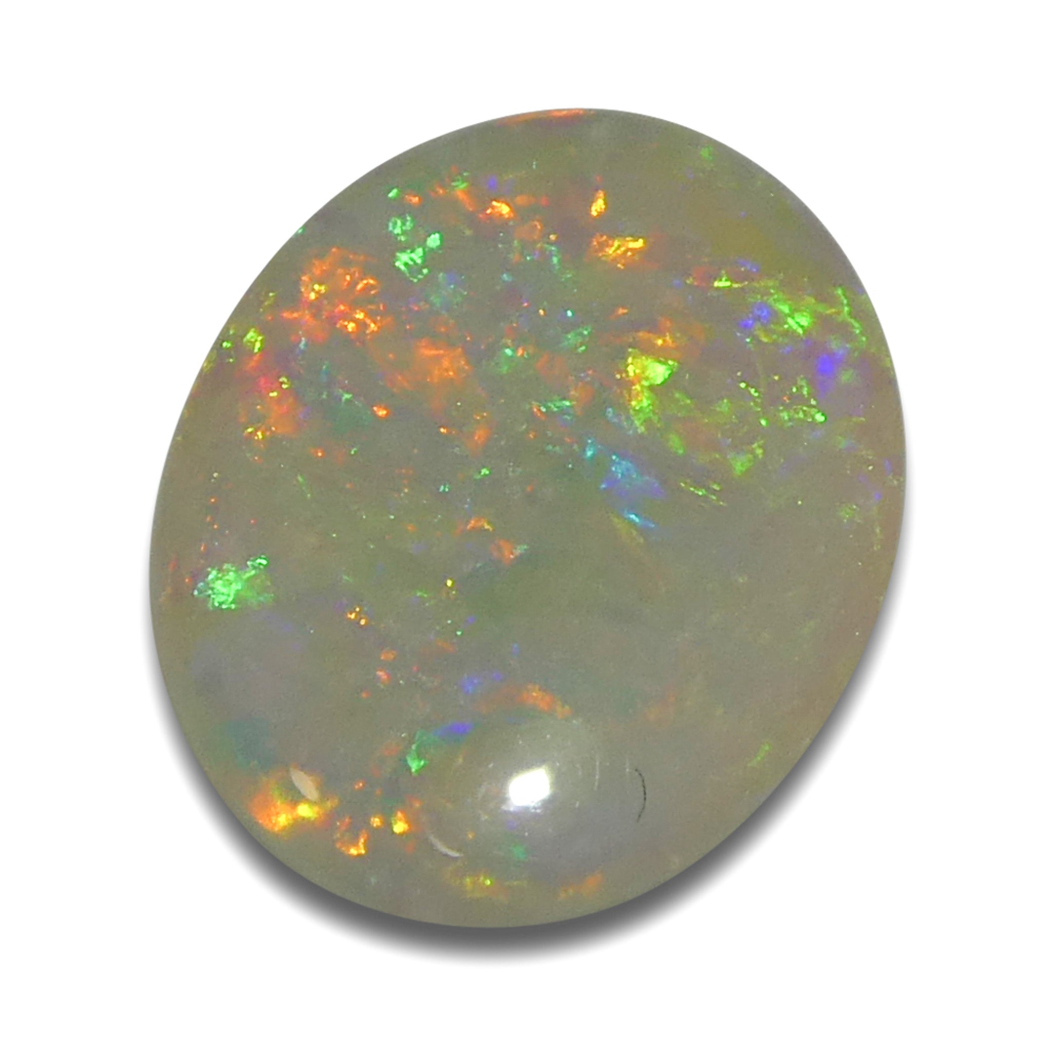 0.55ct White Oval Cabochon Opal from Australia, premium gemstone by SkyJems Canadian gem specialists