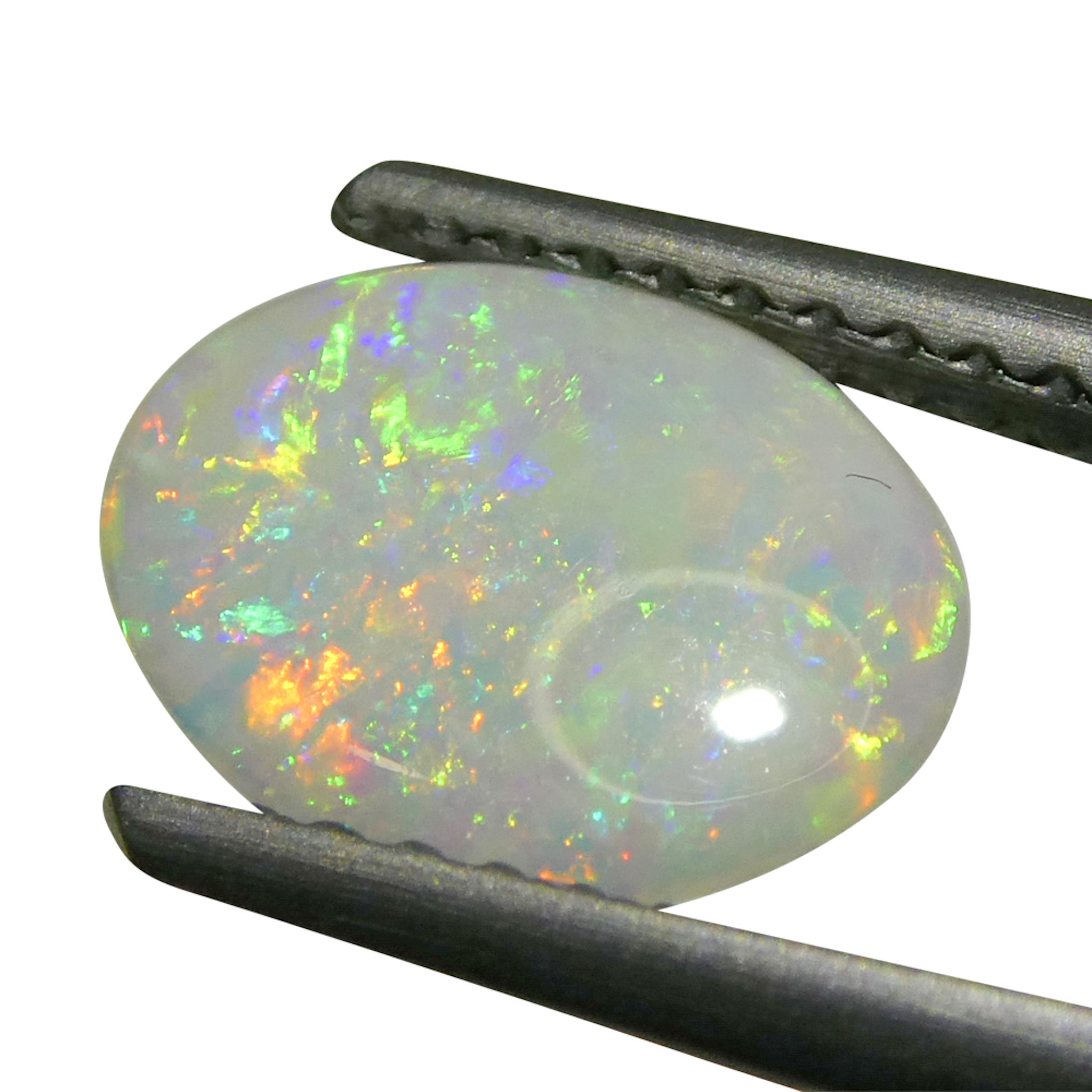0.55ct White Oval Cabochon Opal from Australia, premium gemstone by SkyJems Canadian gem specialists