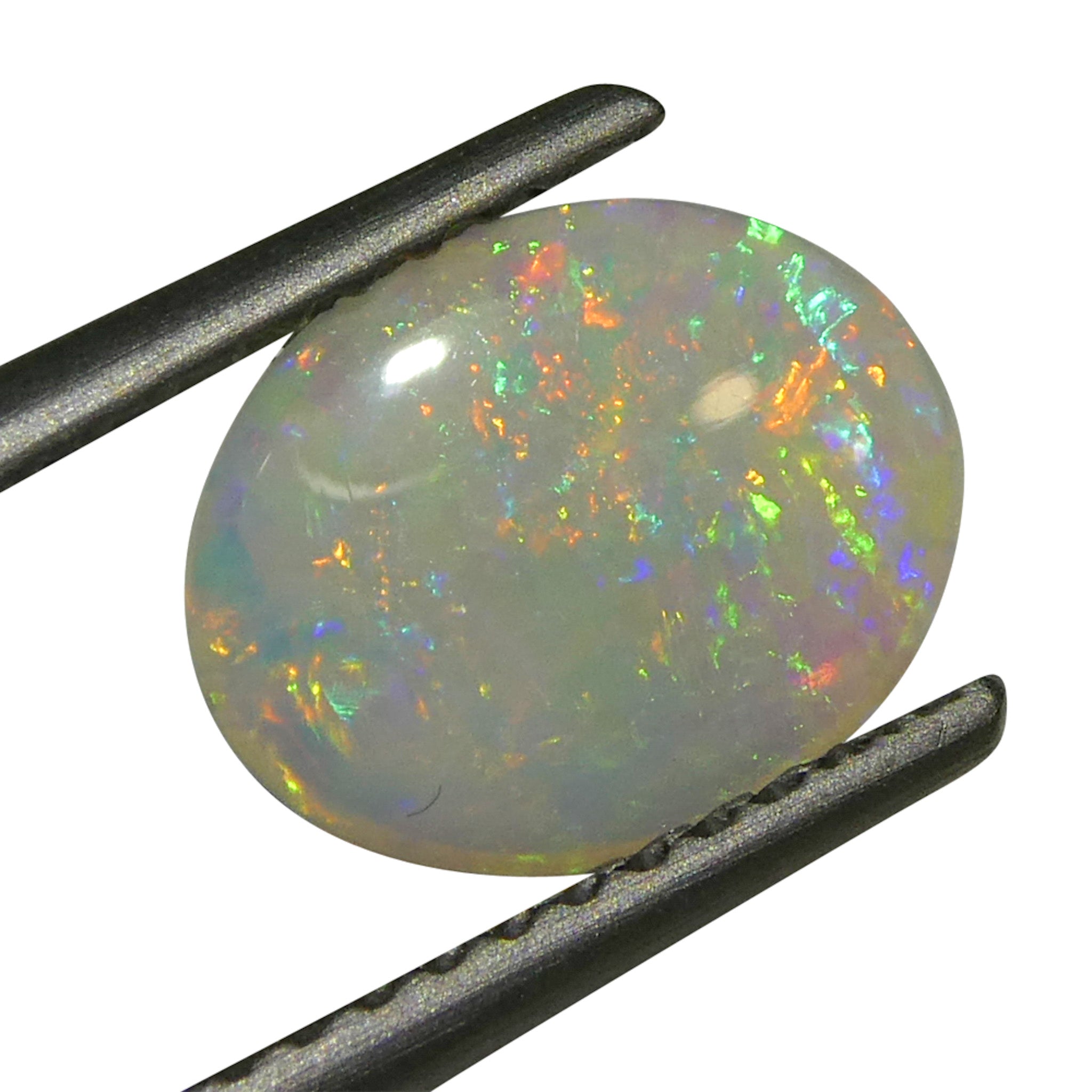 0.55ct White Oval Cabochon Opal from Australia, premium gemstone by SkyJems Canadian gem specialists