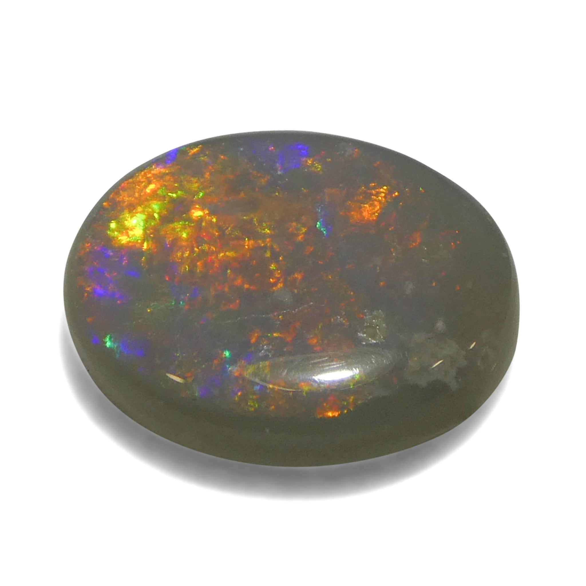 1.36ct Gray Australian Opal Cabochon with Play of Color by SkyJems - Rare Oval Gemstone from Down Under