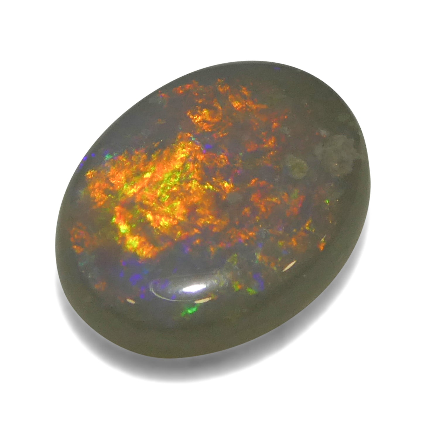 1.36ct Oval Cabochon Gray Opal from Australia - Skyjems Wholesale Gemstones